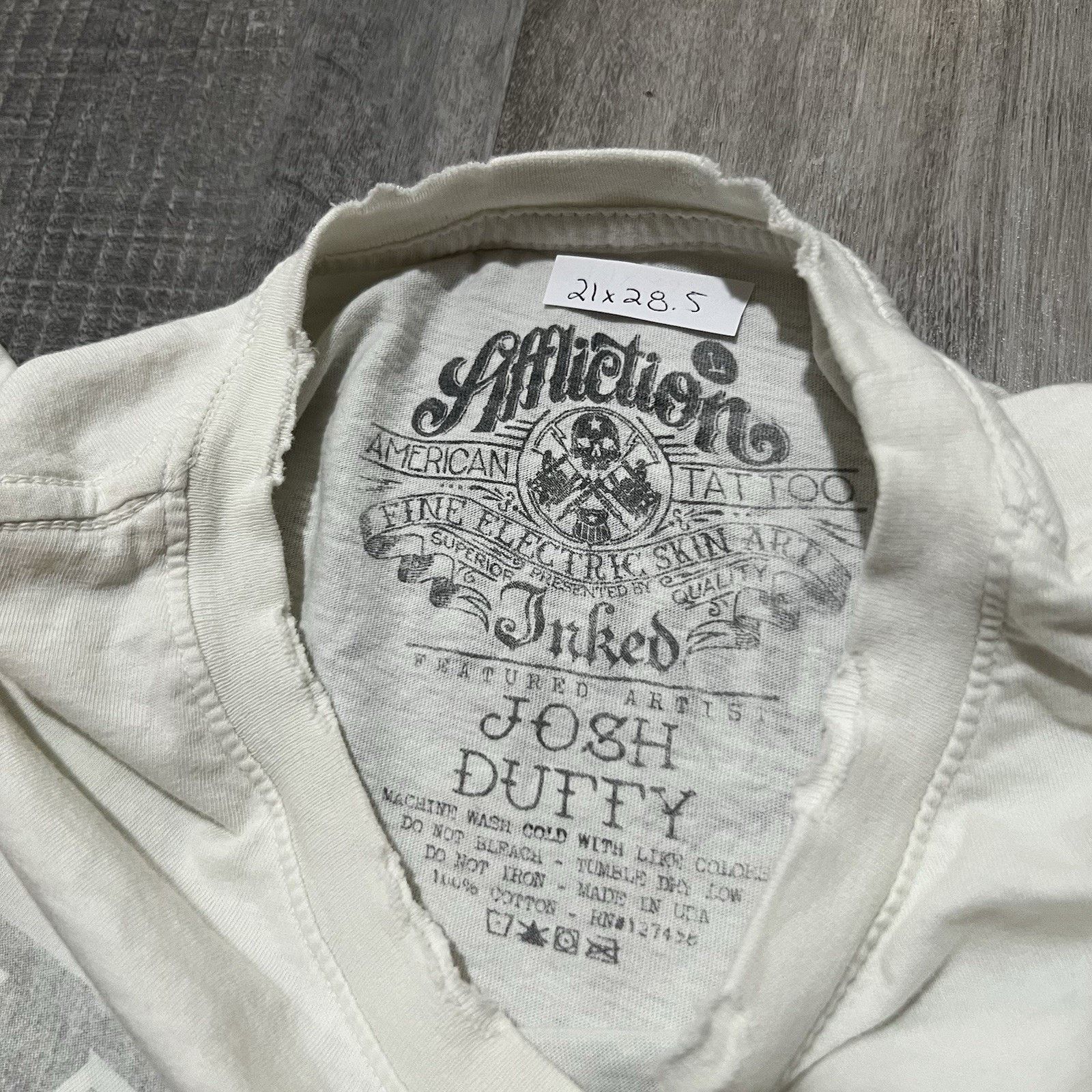 Affliction Affliction Josh Duffy Inked American Tattoo White T Shirt L Size US L / EU 52-54 / 3 - 4 Thumbnail