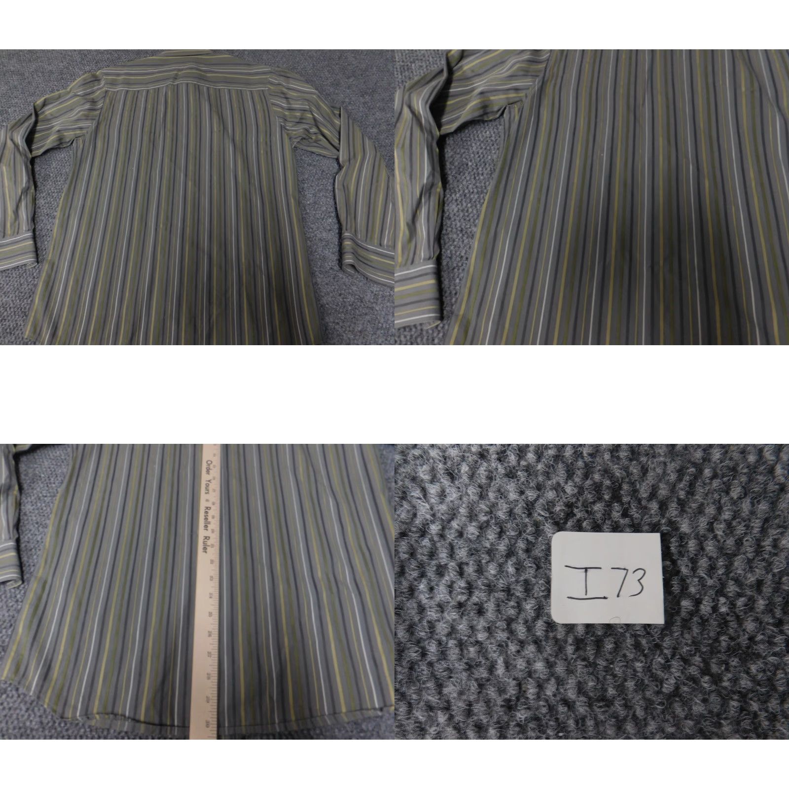 Calvin Klein Calvin Klein Mens Shirt Button-Up Long Sleeve Collared Gray Stripe Knit Cotton Regular M Size US M / EU 48-50 / 2 - 8 Thumbnail