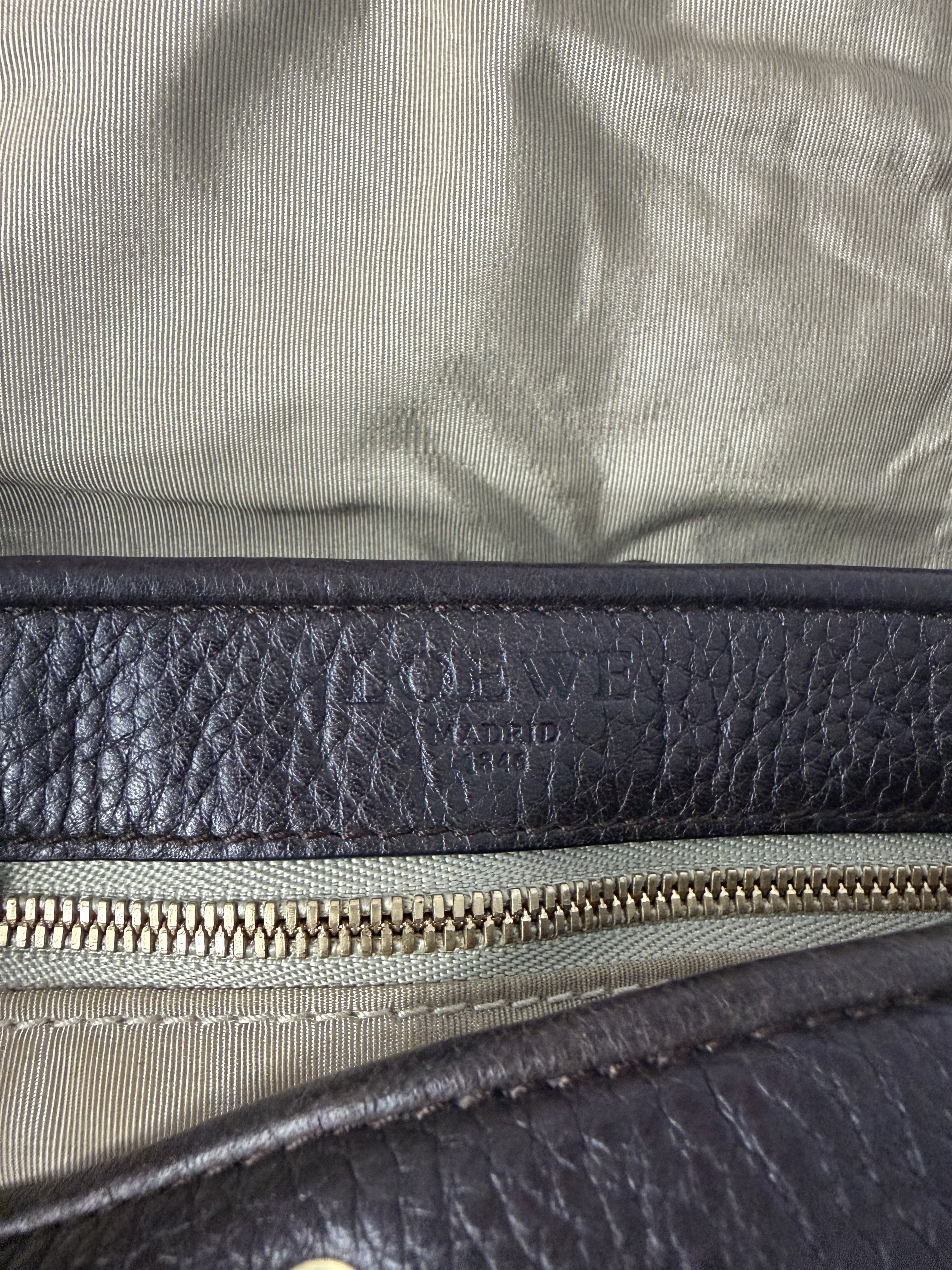 Loewe Loewe Madrid 1846 Brown Pebbled Leather Crossbody Saddle Bag Size ONE SIZE - 8 Thumbnail