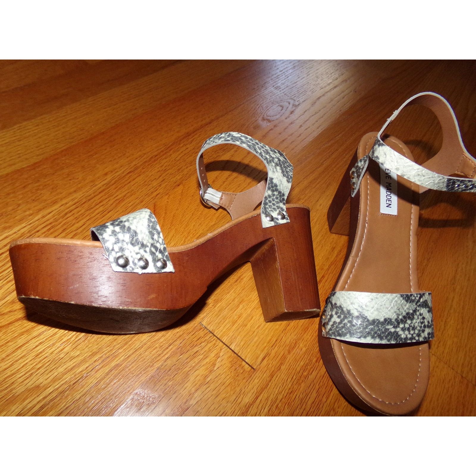 Steve Madden Steve Madden Luna retro wooden sole platform sandals 7 EUC Size US 7 / IT 37 - 2 Thumbnail
