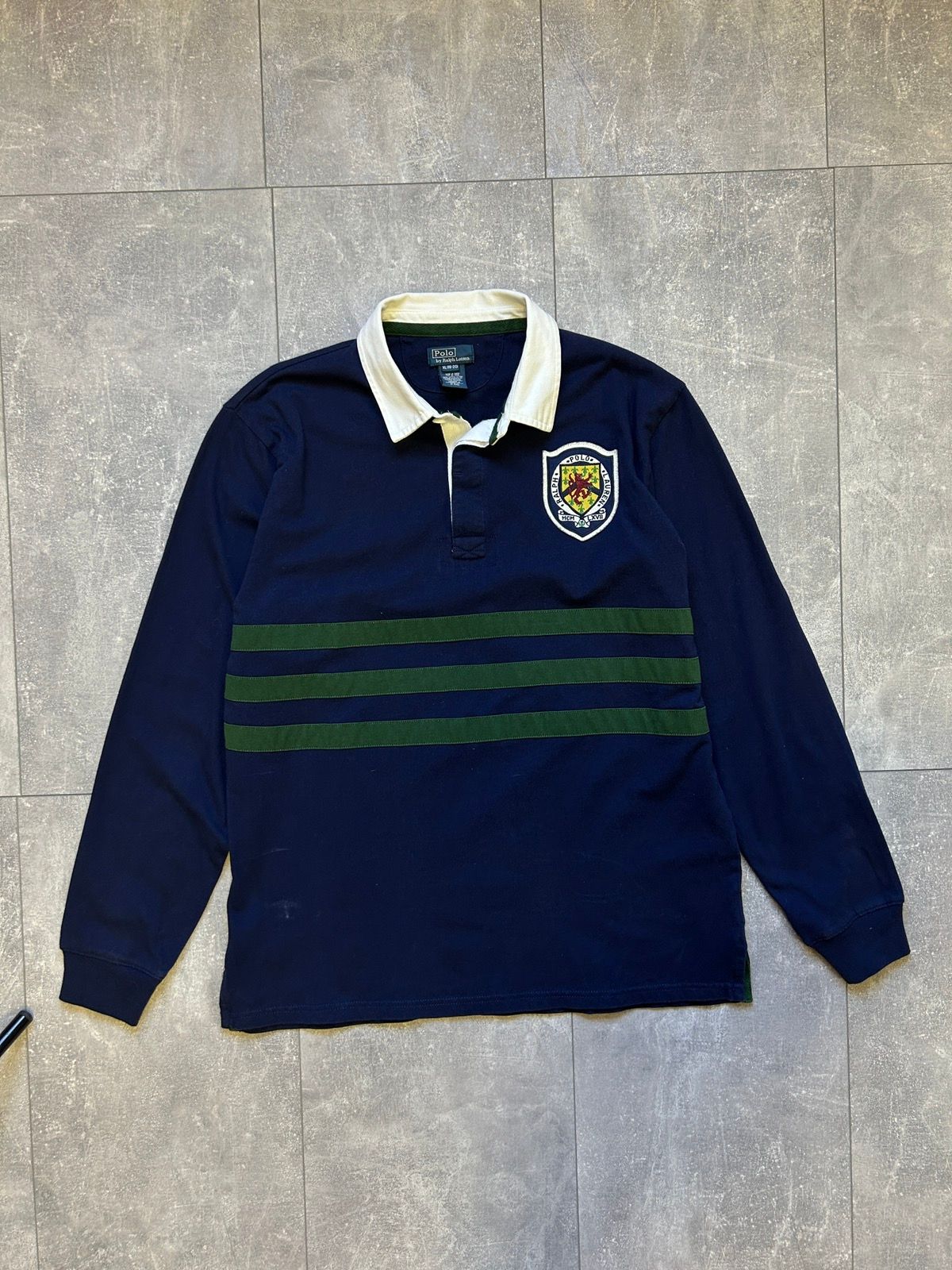 Pre-owned Polo Ralph Lauren X Vintage Mens Vintage Polo Ralph Laurent Rugby Sweatshirt Longsleeve In Navy