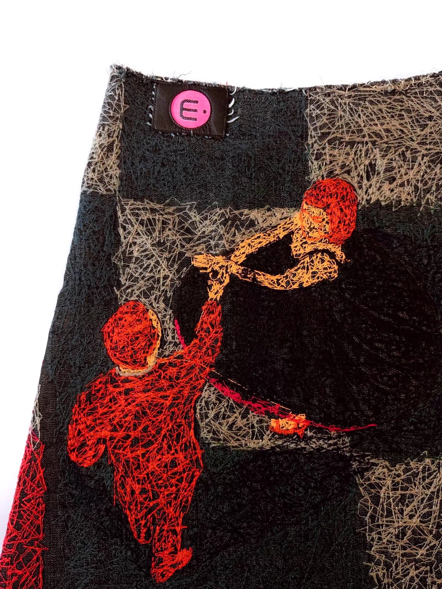 Vintage Vintage Japanese Fusai Enbu Embroidered Denim Skirt Size 26" / US 2 / IT 38 - 3 Thumbnail
