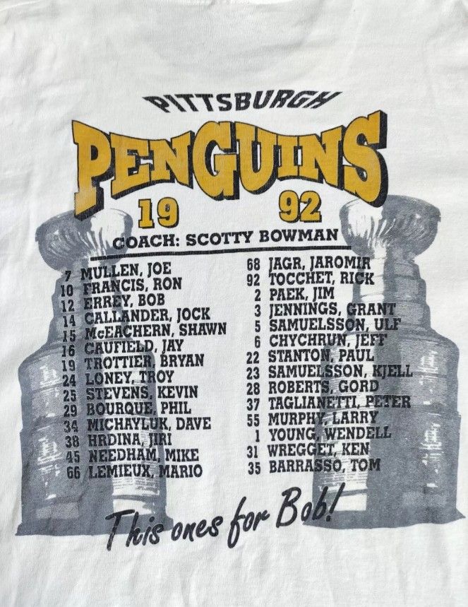 Fruit Of The Loom × Vintage Vintage Pittsburgh Penguins 1992 Champions Players t-shirt Size US XL / EU 56 / 4 - 8 Thumbnail