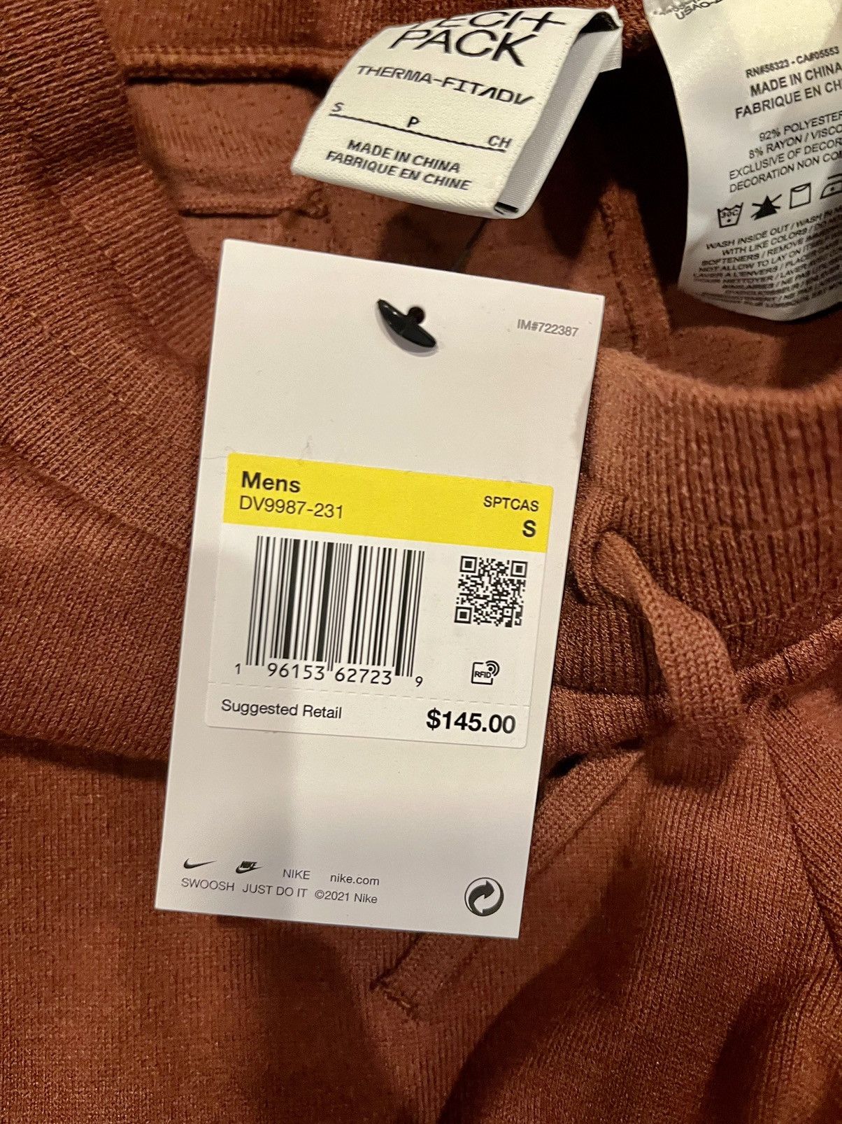 Nike Nike Brown Fleece Tech Sweatpants Size US 30 / EU 46 - 3 Thumbnail
