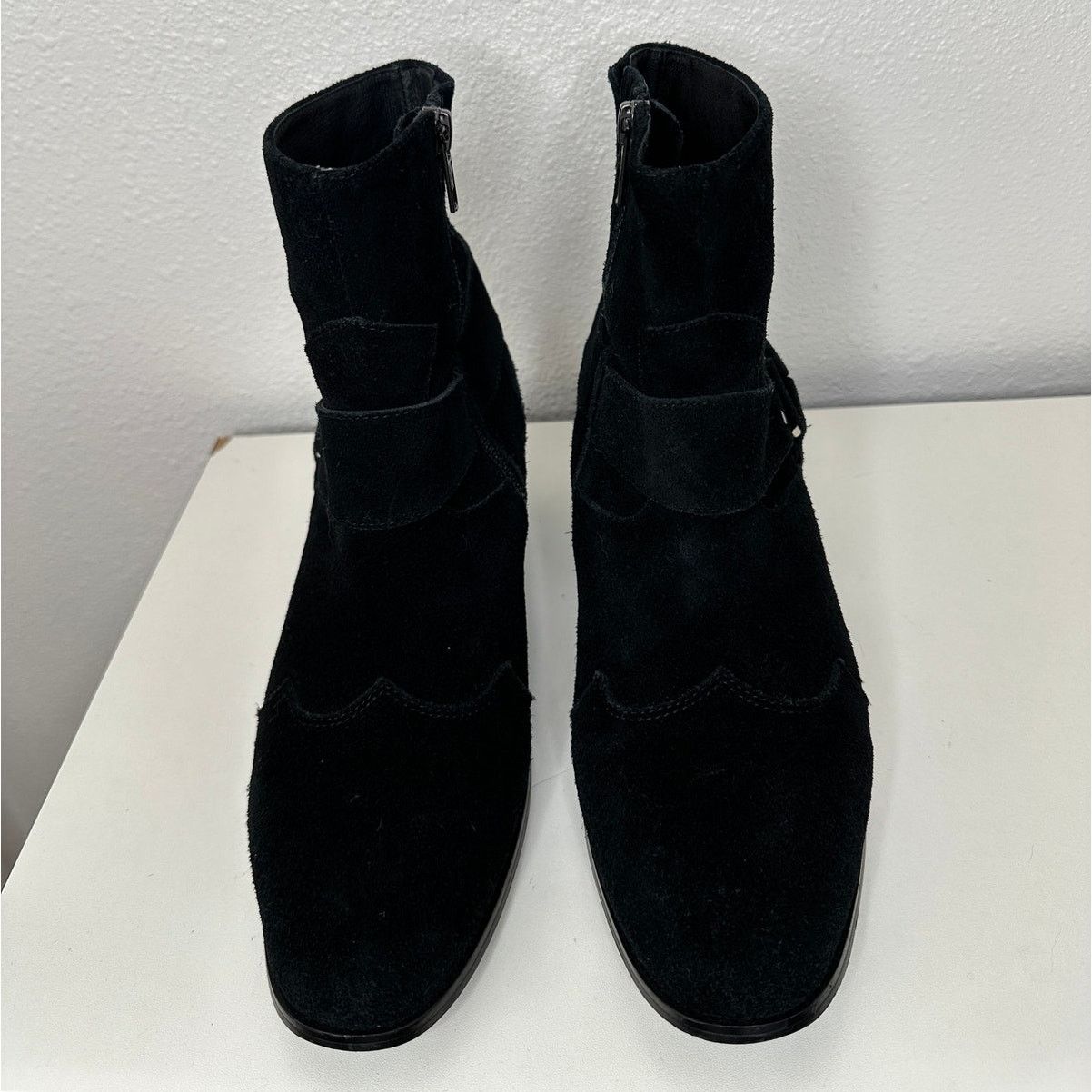Other Caverley Black Suede Western Heeled Zip Ankle Booties 39 / 8 Size US 8 / IT 38 - 2 Thumbnail