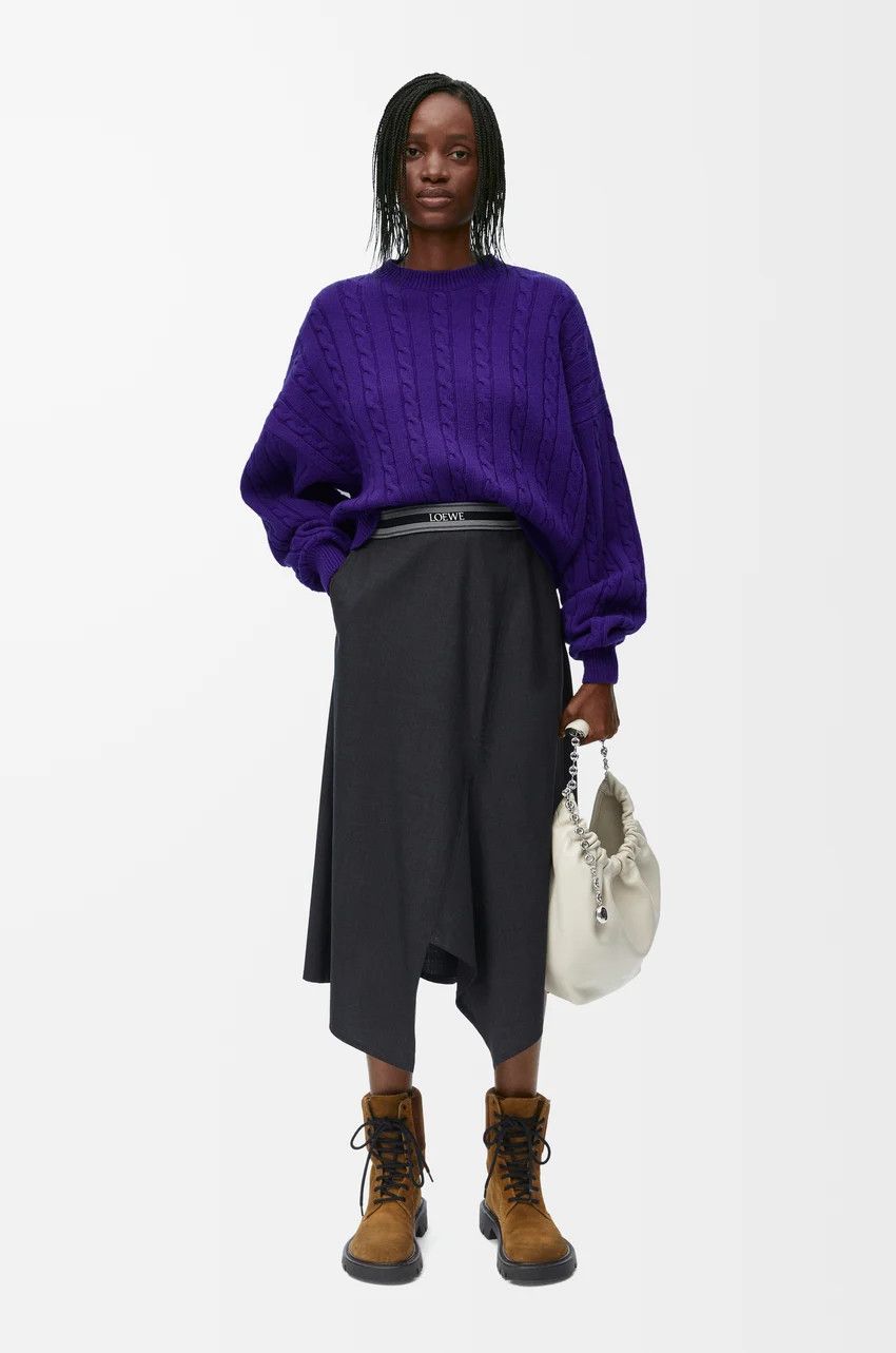 Loewe o1loc1c0525 Sweater In Wool in Purple Size M / US 6-8 / IT 42-44 - 2 Thumbnail