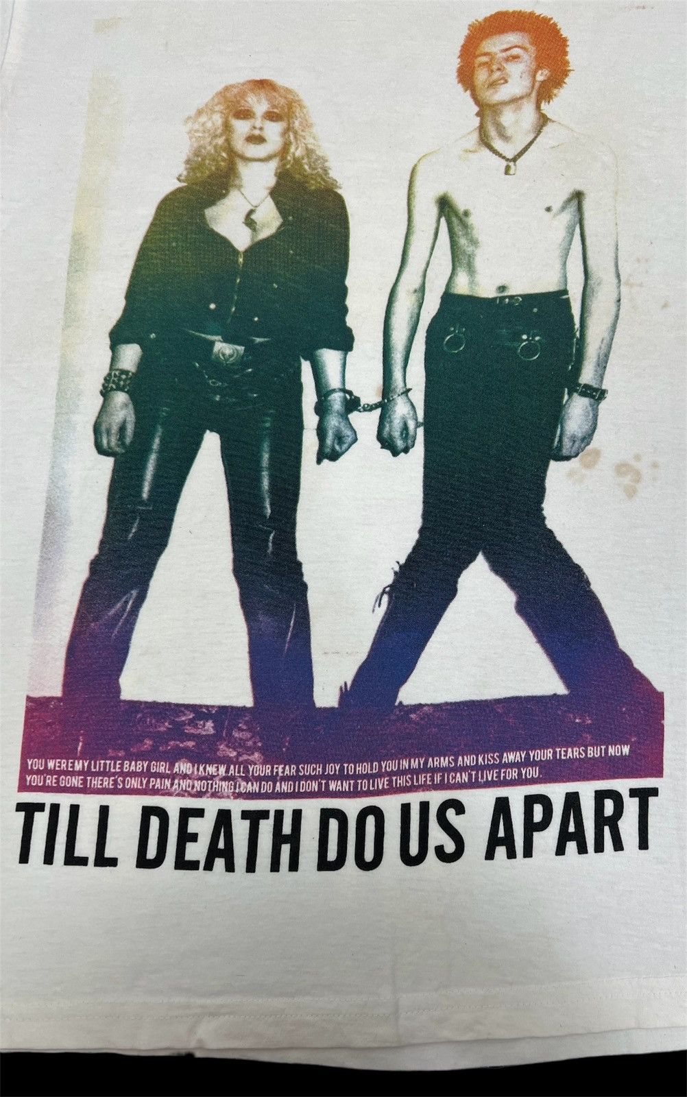 Band Tees Vintage Sid & Nancy’TILL DEATH DO US APART’ Distresseed Tee Size US S / EU 44-46 / 1 - 3 Thumbnail