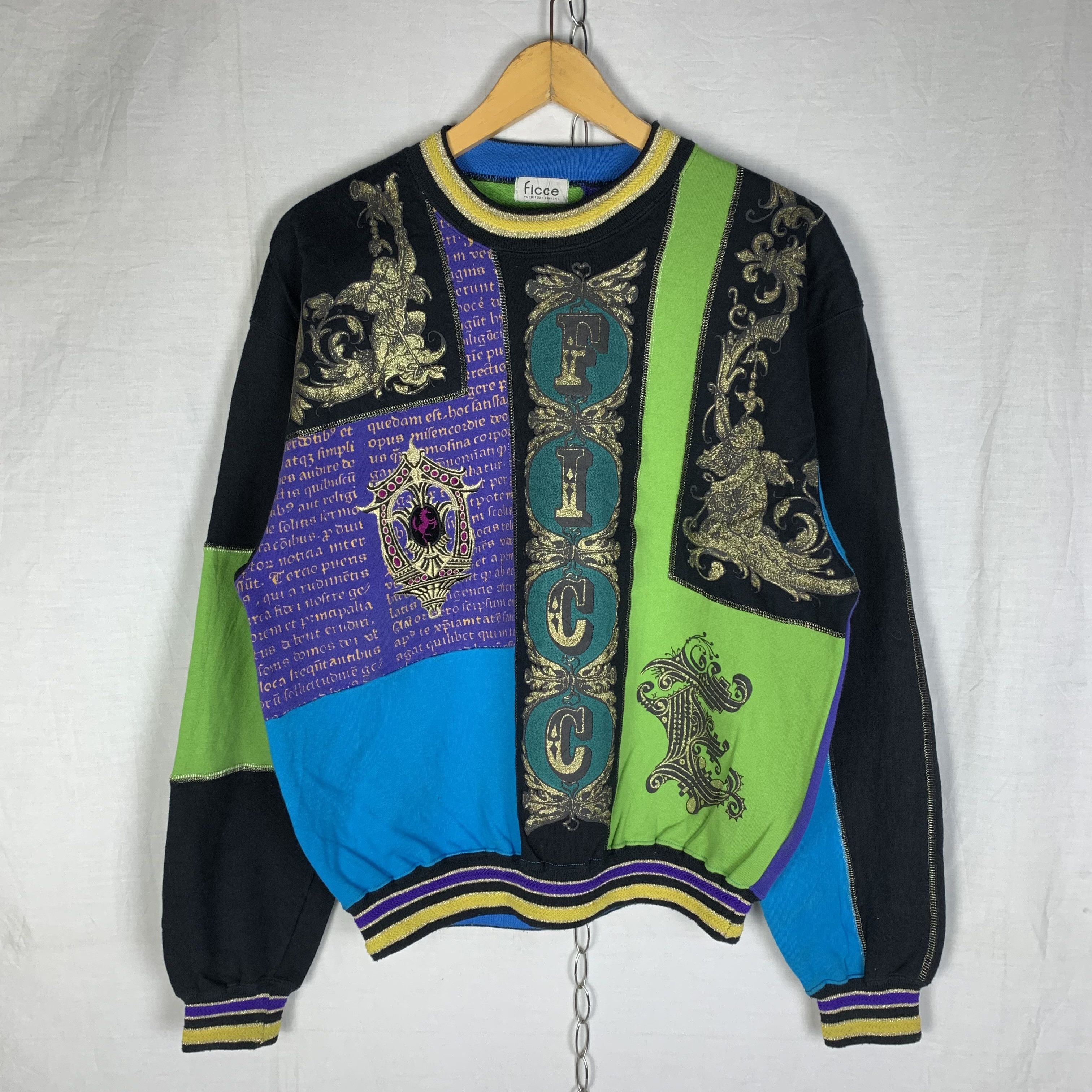 image of Avant Garde x Yoshiyuki Konishi Vintage Ficce Uomo Multicolor Sweater Sweatshirt (Size Medium)