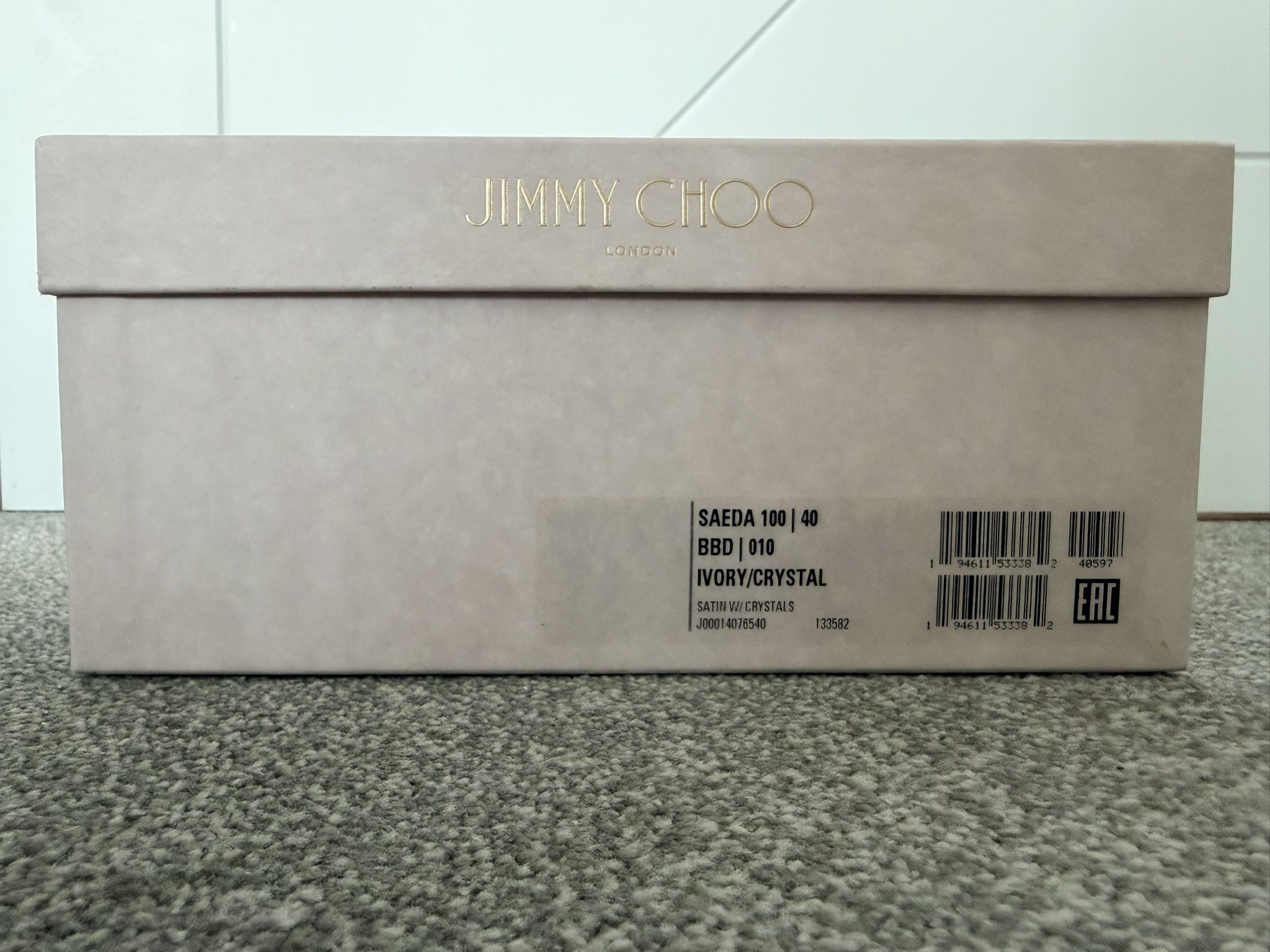 Jimmy Choo Jimmy Choo Saeda 100 Ivory/Crystal Size US 10 / IT 40 - 8 Thumbnail
