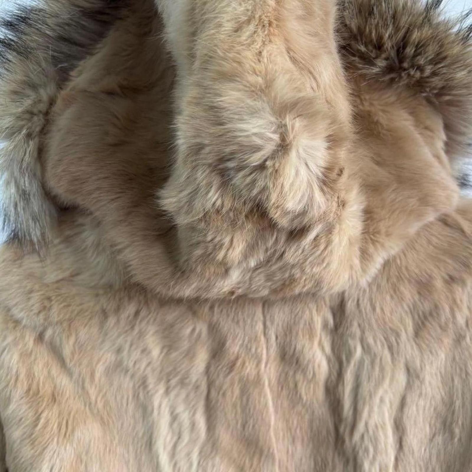 Other Real rabbit fur fairy grunge boho beige fur coat with hoodie Size XS / US 0-2 / IT 36-38 - 5 Thumbnail