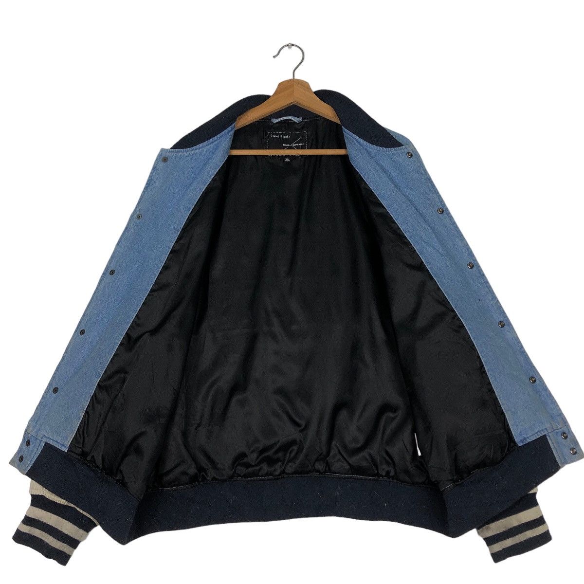 Japanese Brand 🔥Vtg Denim Bomber Jacket Mark Gonzales Big Logo Spell Out Size US M / EU 48-50 / 2 - 6 Thumbnail