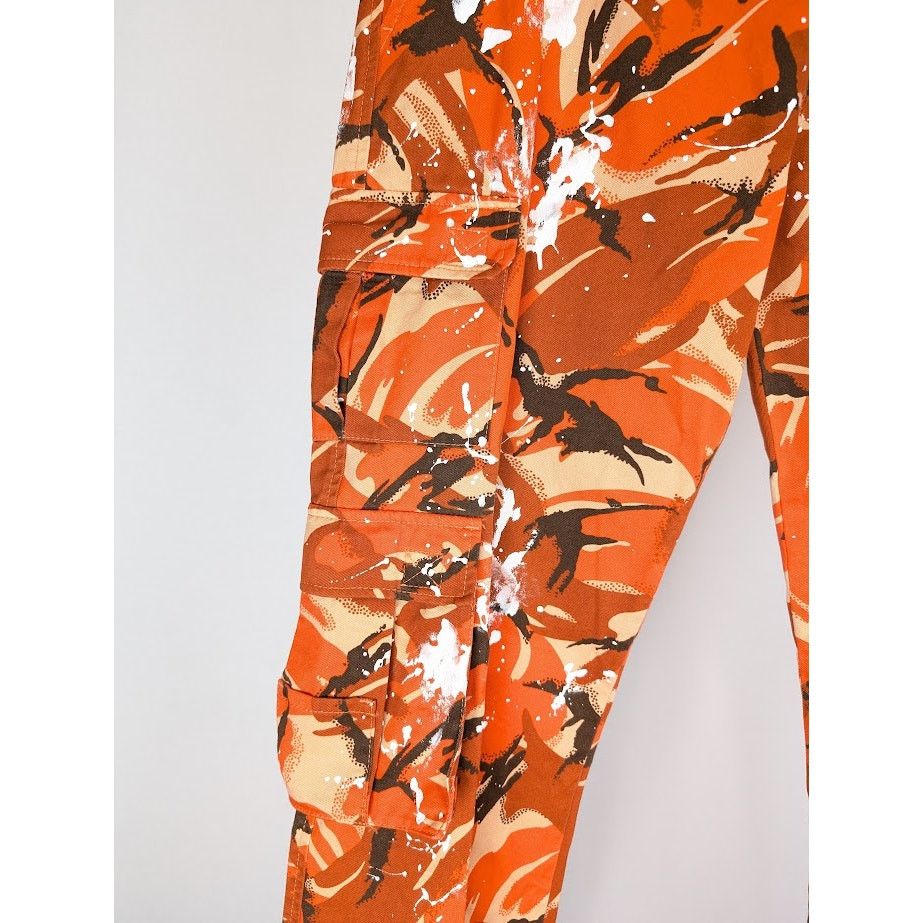 Martine Rose o1rshd1 Printed Cotton Twill Cargo Trousers in Orange Size US 32 / EU 48 - 7 Thumbnail