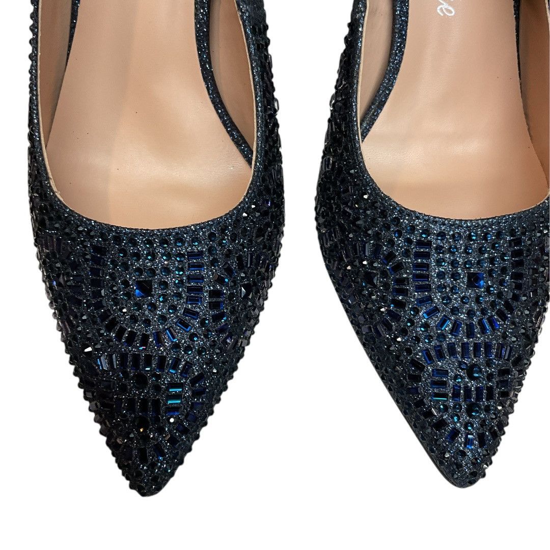 Other Lauren Lorraine Rhinestone Slingback Heels Navy Sz 8.5 NWB Size US 8.5 / IT 38.5 - 2 Thumbnail
