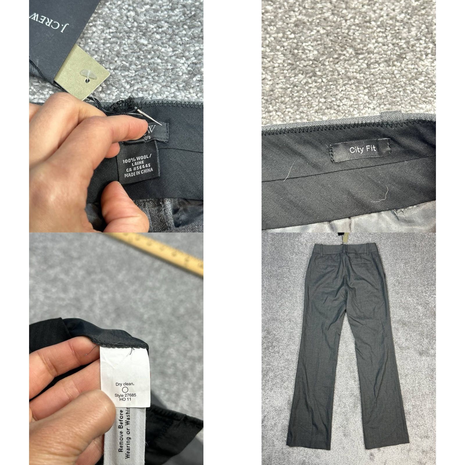 J.Crew J. Crew Super 120s Dress Pants Womens 0 Gray City Fit Mid Rise Bootcut Leg New Size 25" / US 0 / IT 36 - 8 Thumbnail