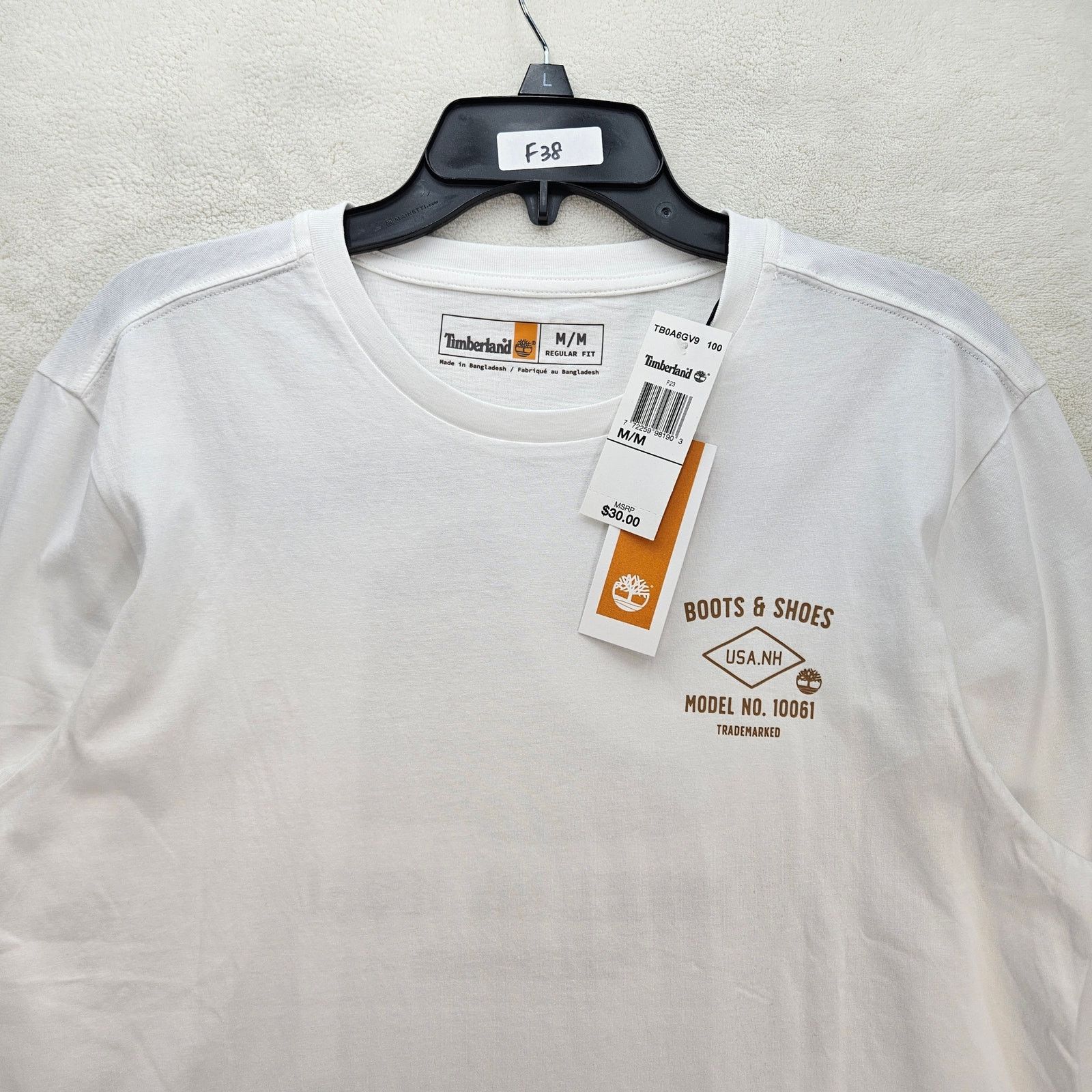 Timberland TIMBERLAND MEN'S MEDIUM OG 10061 CLASSIC WHITE LONG SLEEVE Size US M / EU 48-50 / 2 - 2 Thumbnail