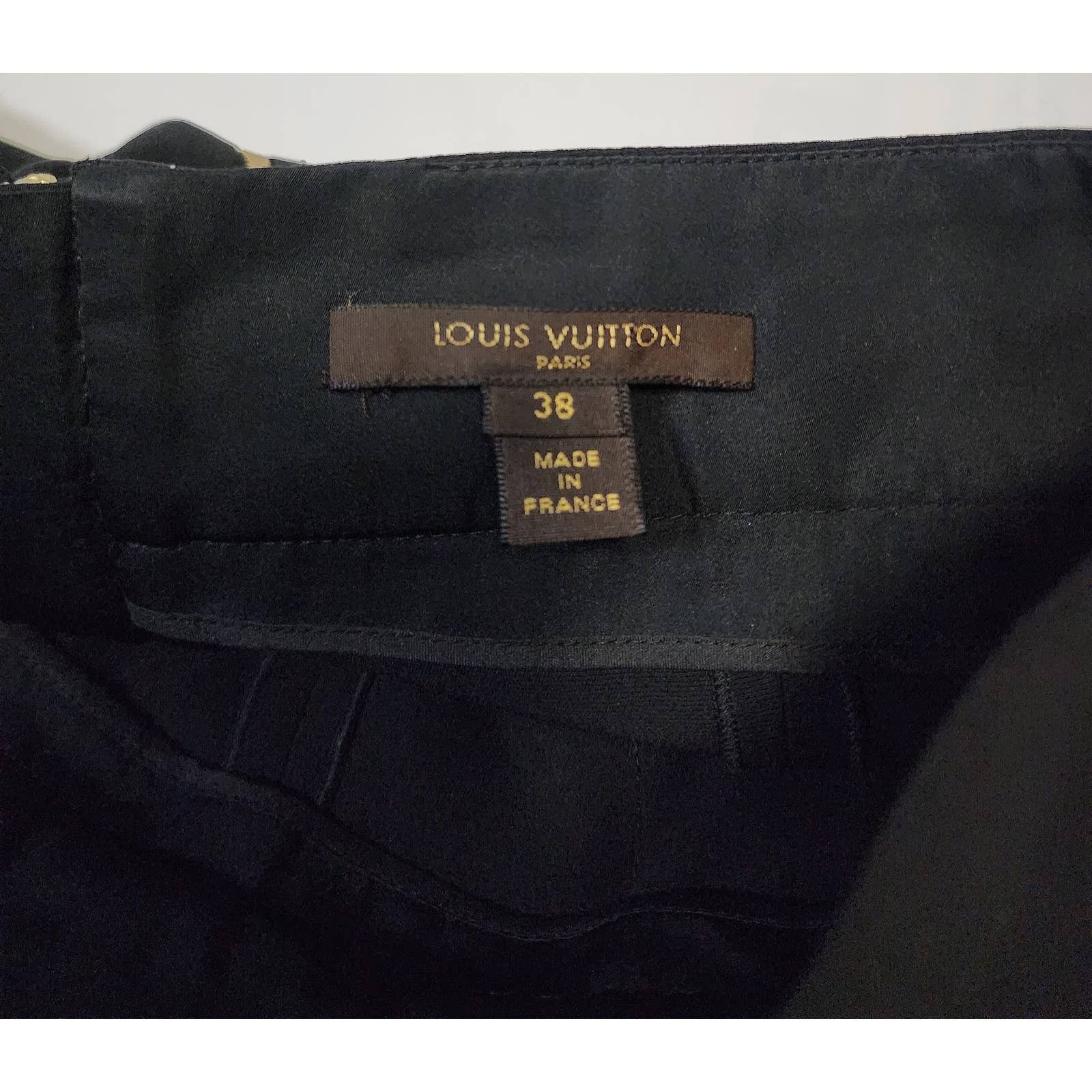 Louis Vuitton Louis Vuitton Black 100% silk Skirt with logo LV Zipper Sz38 Size 28" / US 6 / IT 42 - 6 Thumbnail