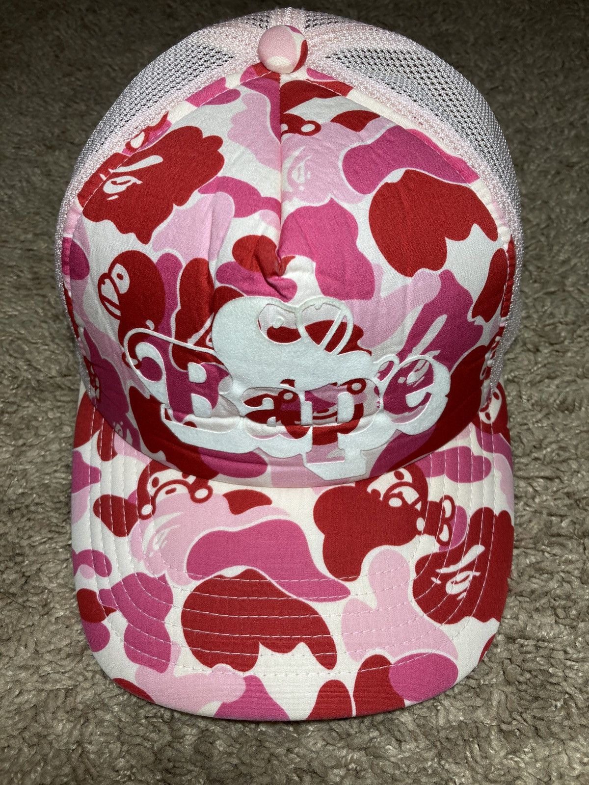 Bape 2008 Bape Baby Milo Pink Camo Trucker Hat Mesh Nigo Size ONE SIZE - 1 Thumbnail