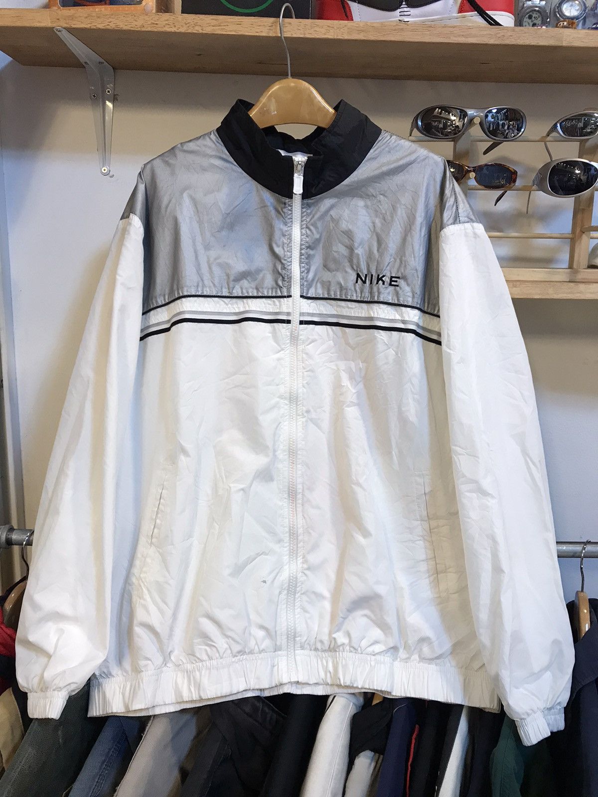 Nike × Vintage Vintage Nike Spell Out Windbreaker Jacket Size US M / EU 48-50 / 2 - 1 Thumbnail