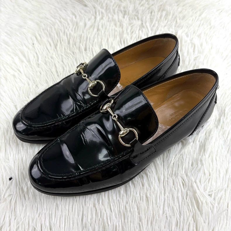 Gucci Gucci Horsebit Black Patent Leather Loafers - dmc Size US 5 / EU 37 - 1 Thumbnail