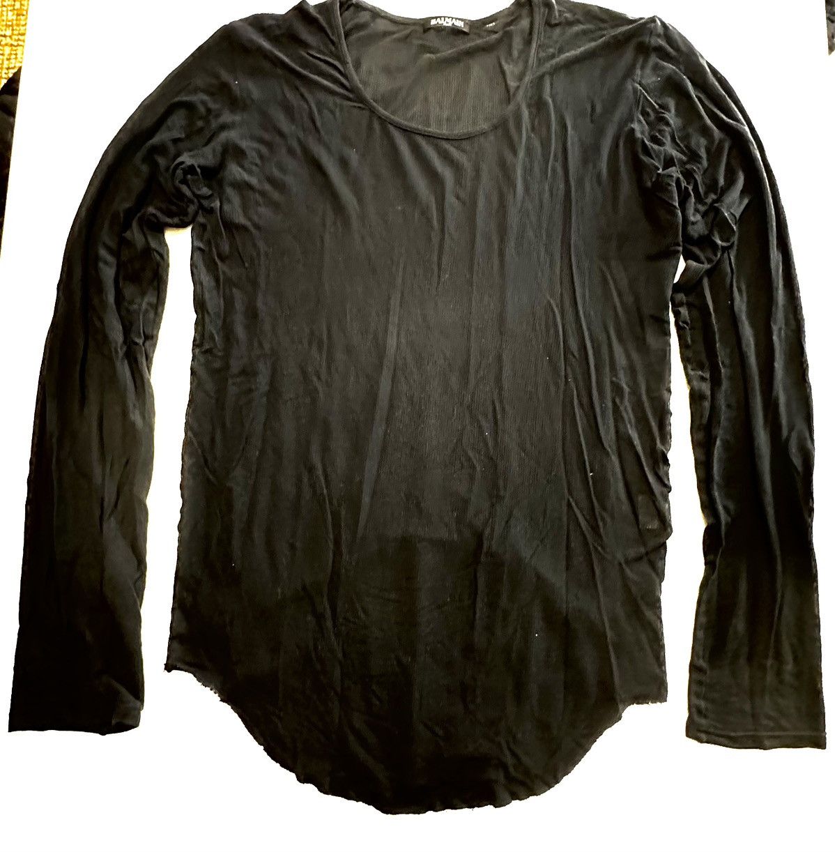 Balmain Balmain Ribbed Long Sleeve T Shirt Size US M / EU 48-50 / 2 - 1 Thumbnail