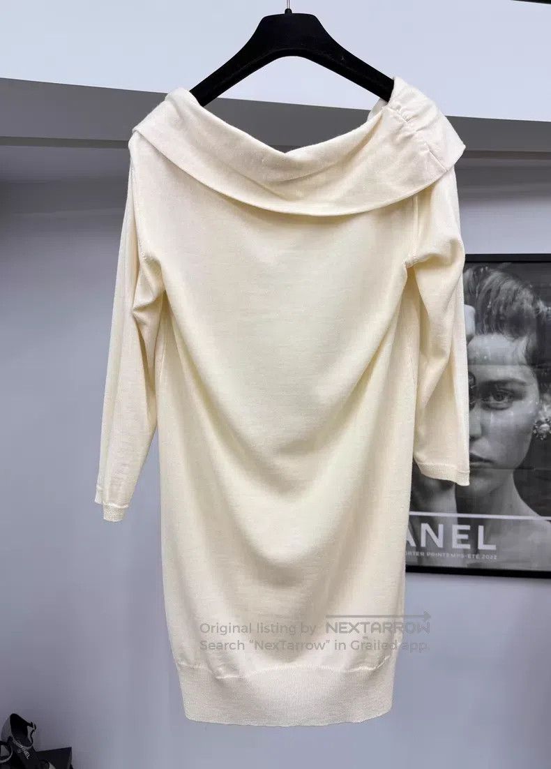 Dior Dior Beige wool one-shoulder medium-length sweater Size XS / US 0-2 / IT 36-38 - 3 Thumbnail