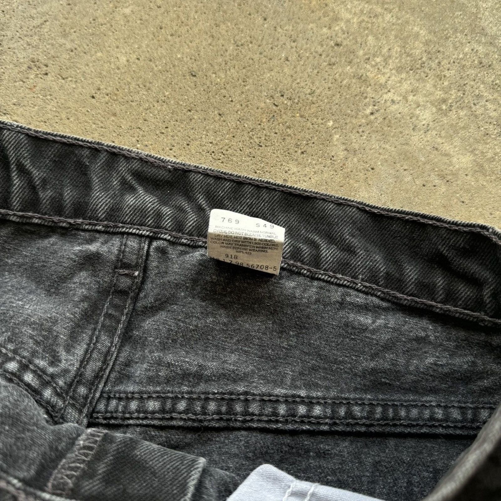 Levi's 90s Levi's 550 Faded Black Jeans USA ERD Grunge Chrome Biker Size US 32 / EU 48 - 5 Thumbnail