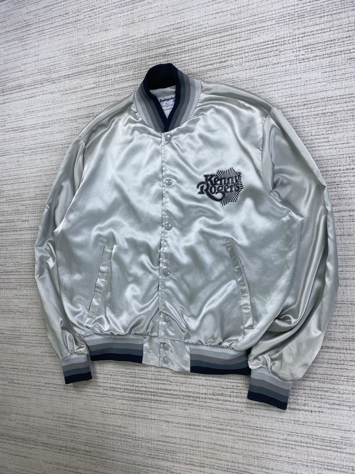 Swingster Vintage Swingster Kenny Rogers Satin Bombers Jacket Size US L / EU 52-54 / 3 - 4 Thumbnail