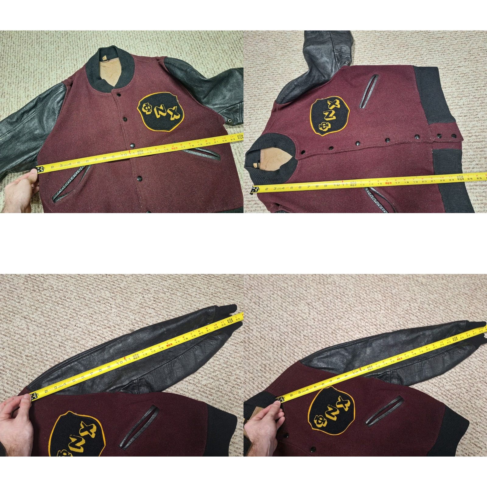 Vintage VINTAGE Butwin Varsity Jacket Men Wool Leather Burgundy 44 Sz 50s 60s Varisty Leather Lining MwY Size US S / EU 44-46 / 1 - 8 Thumbnail