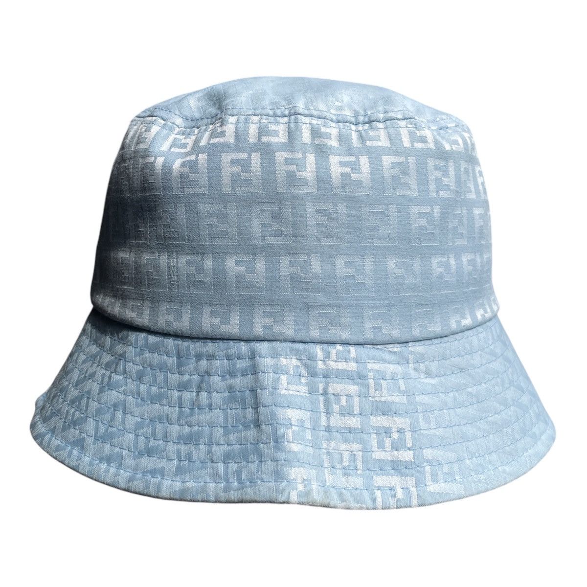 Fendi × Vintage Vintage Fendi Baby Blue “Zucchini” Monogram Bucket Hat Size ONE SIZE - 1 Thumbnail