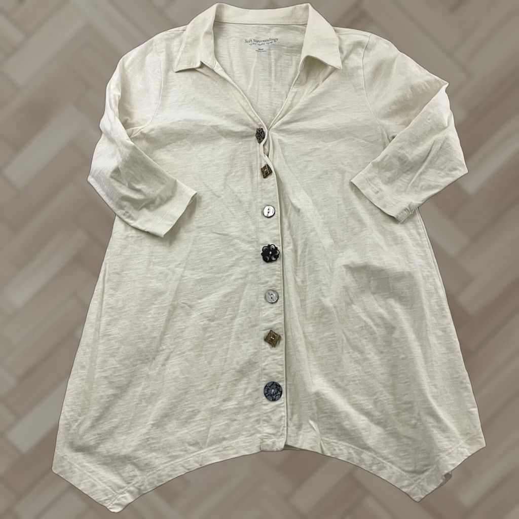 Soft Surroundings Soft Surroundings Blouse Long Sleeve Beige Women's Small XS? Size S / US 4 / IT 40 - 1 Thumbnail