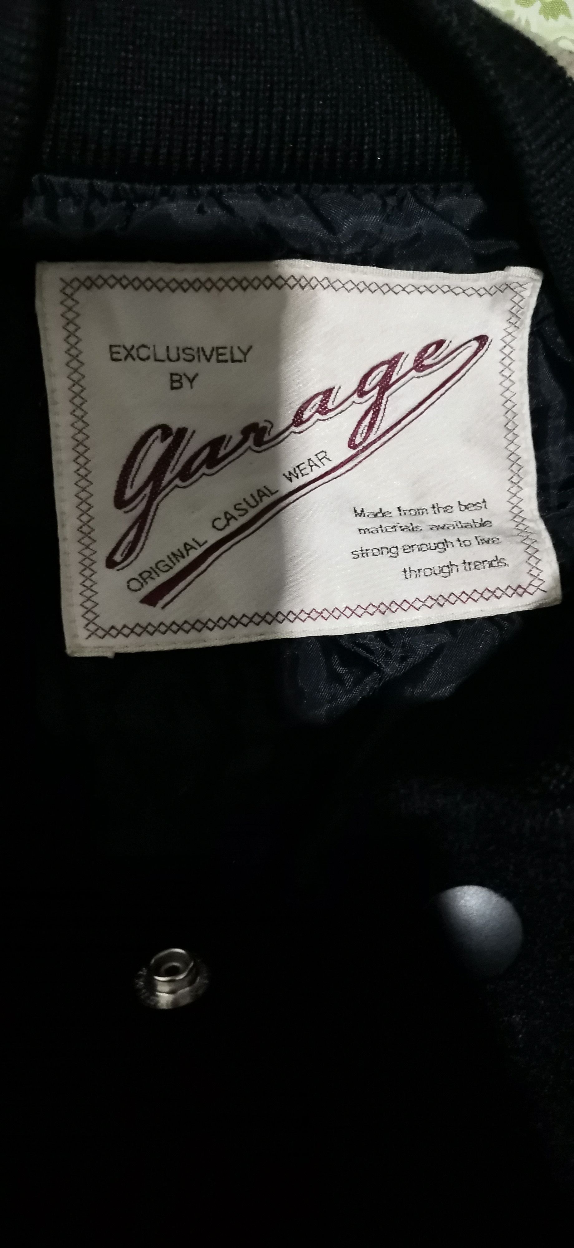 Vintage Varsity leather black jacket by garage fields L Size US L / EU 52-54 / 3 - 3 Thumbnail