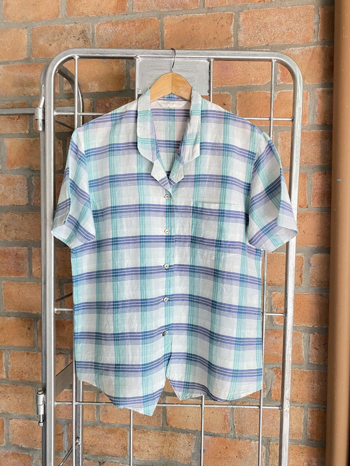Burberry Burberry Pastel Plaid Button-Up Shirt Size ONE SIZE - 1 Thumbnail