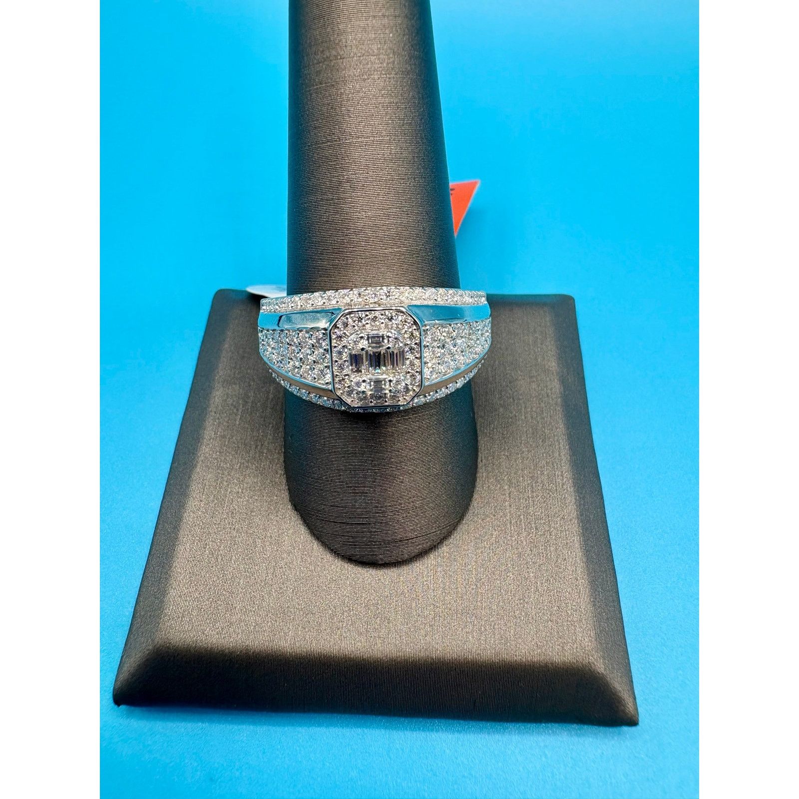 Jewelry Brilliant Men's Moissanite Ring - 3CT Sterling Silver, Sz 10 Size ONE SIZE - 9 Thumbnail