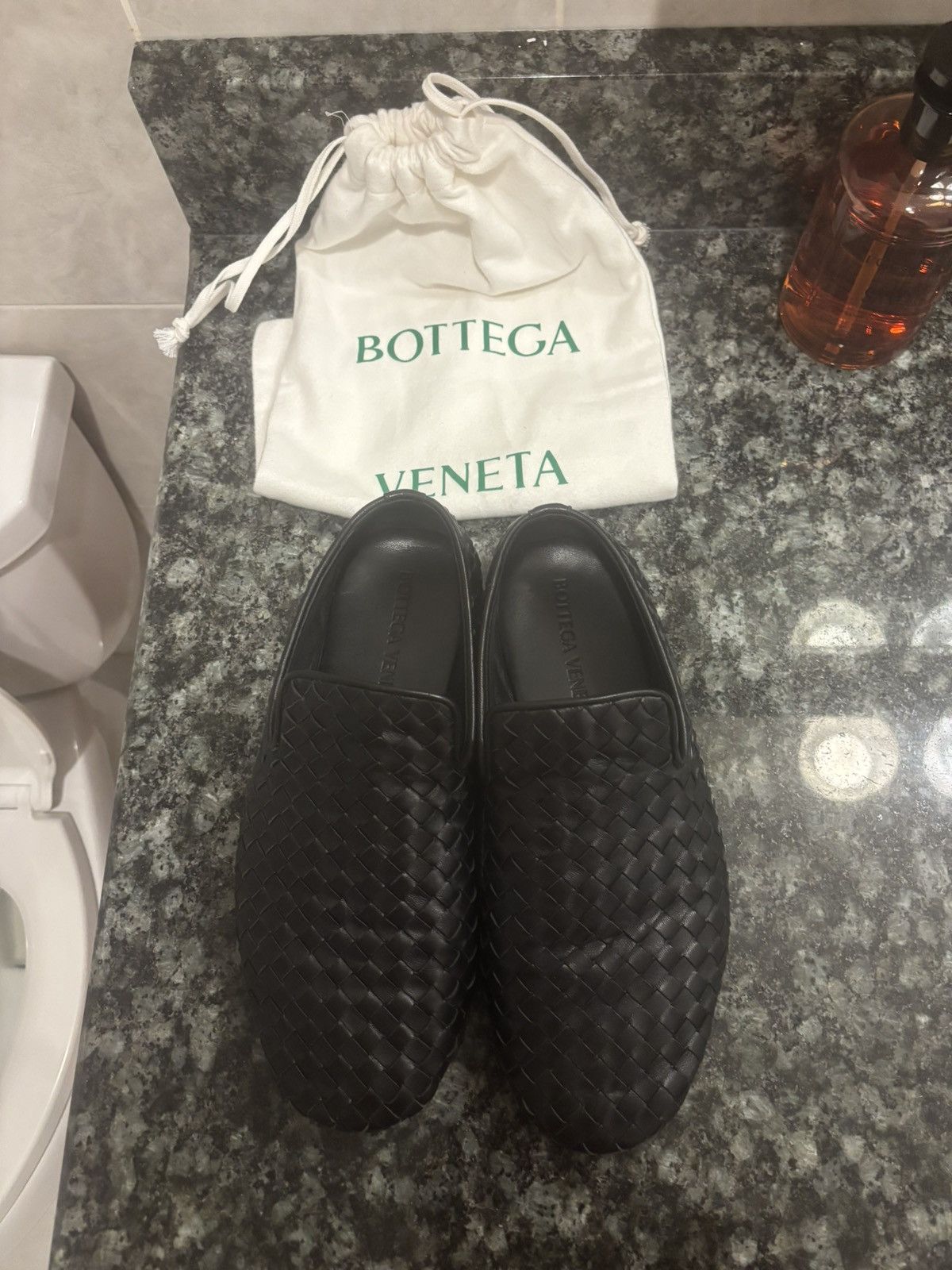 Bottega Veneta Intrecciato Slippers in Black, Men's (Size 7.5)