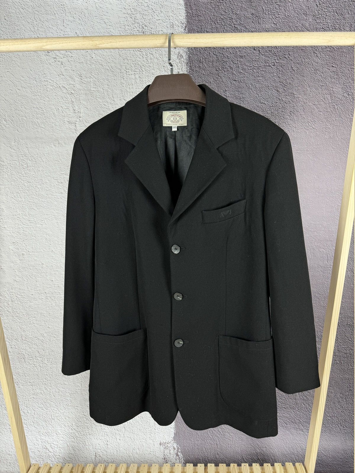 Armani Armani Jeans vintage embroidery logo 3 button blazer Size 42L - 1 Thumbnail