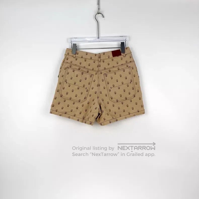 Hermes Hermes Khaki Full Logo Leather Tag Denim Cotton Shorts Size 25" / US 0 / IT 36 - 4 Thumbnail