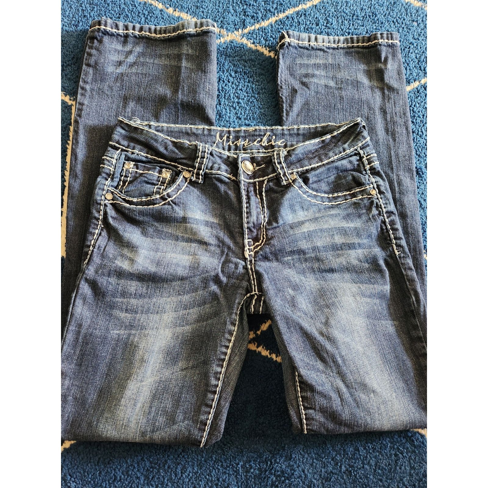 Other Miss Chic Women's Embellished Dark Wash Denim Jeans-9 Size 30" / US 8 / IT 44 - 2 Thumbnail