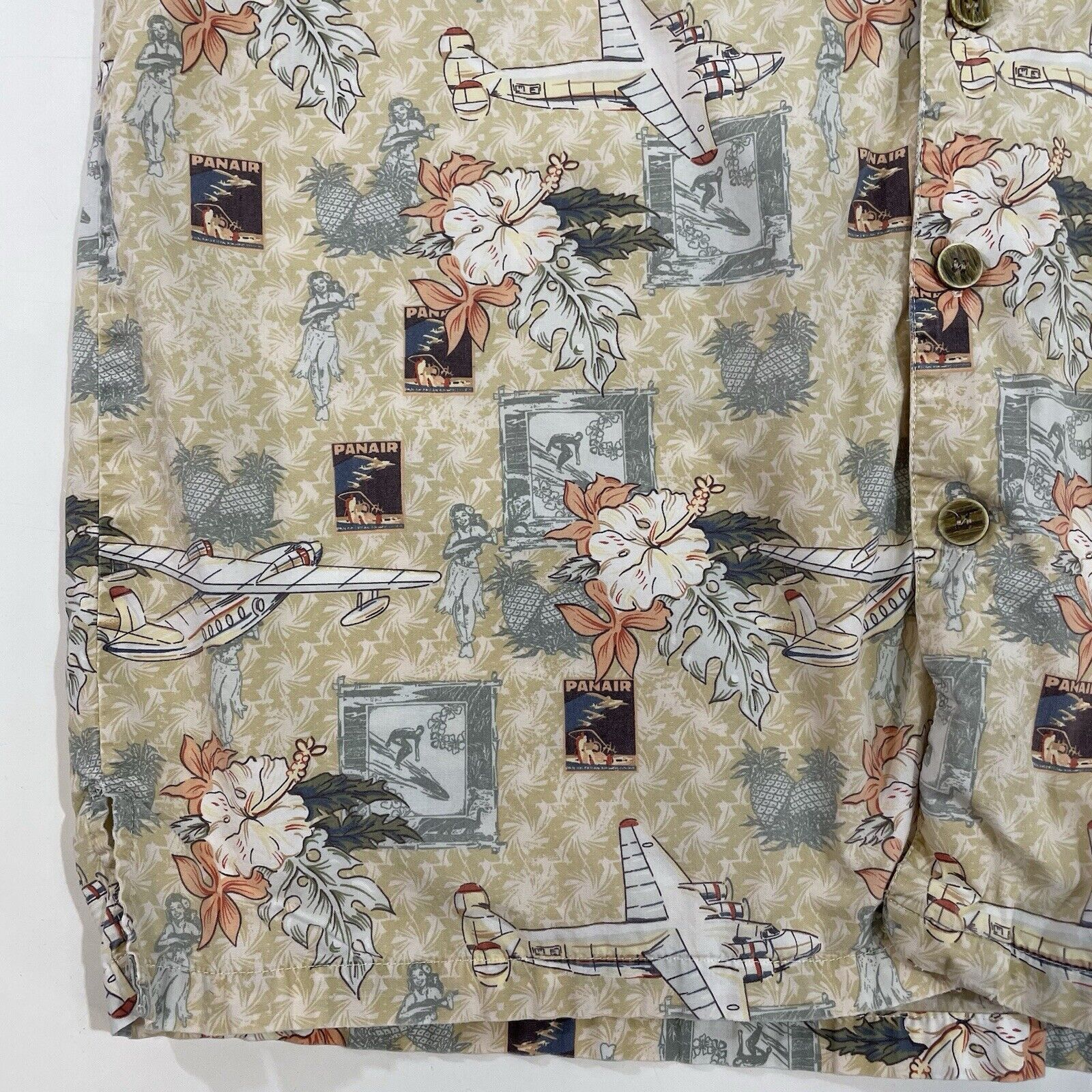 Ocean Pacific OP Ocean Pacific PanAir Airplane Hula Girl Hawaiian Shirt Size US L / EU 52-54 / 3 - 2 Thumbnail