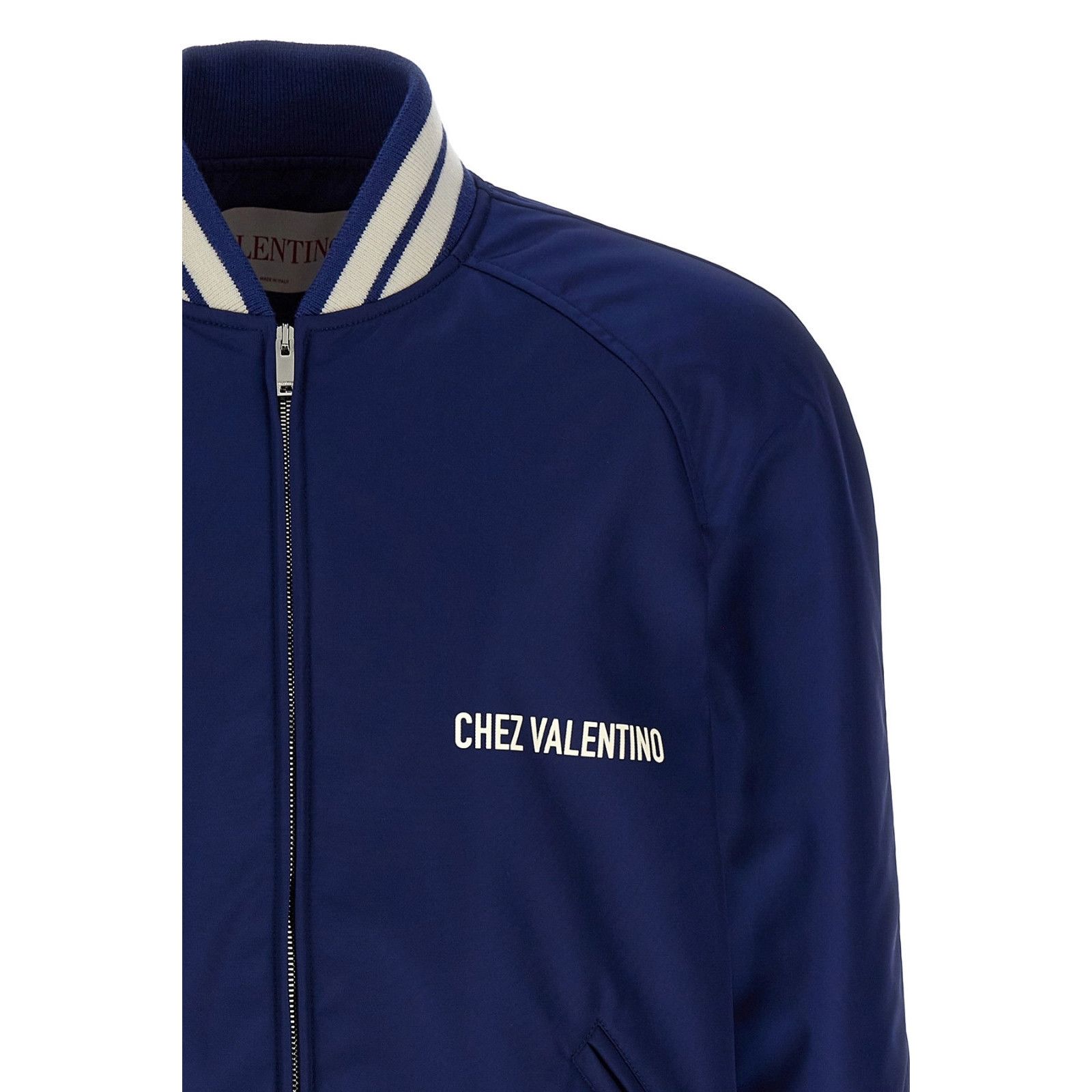 Valentino VALENTINO Blue Bomber Jacket New & Authentic (Men's size:L;) Size US L / EU 52-54 / 3 - 3 Thumbnail