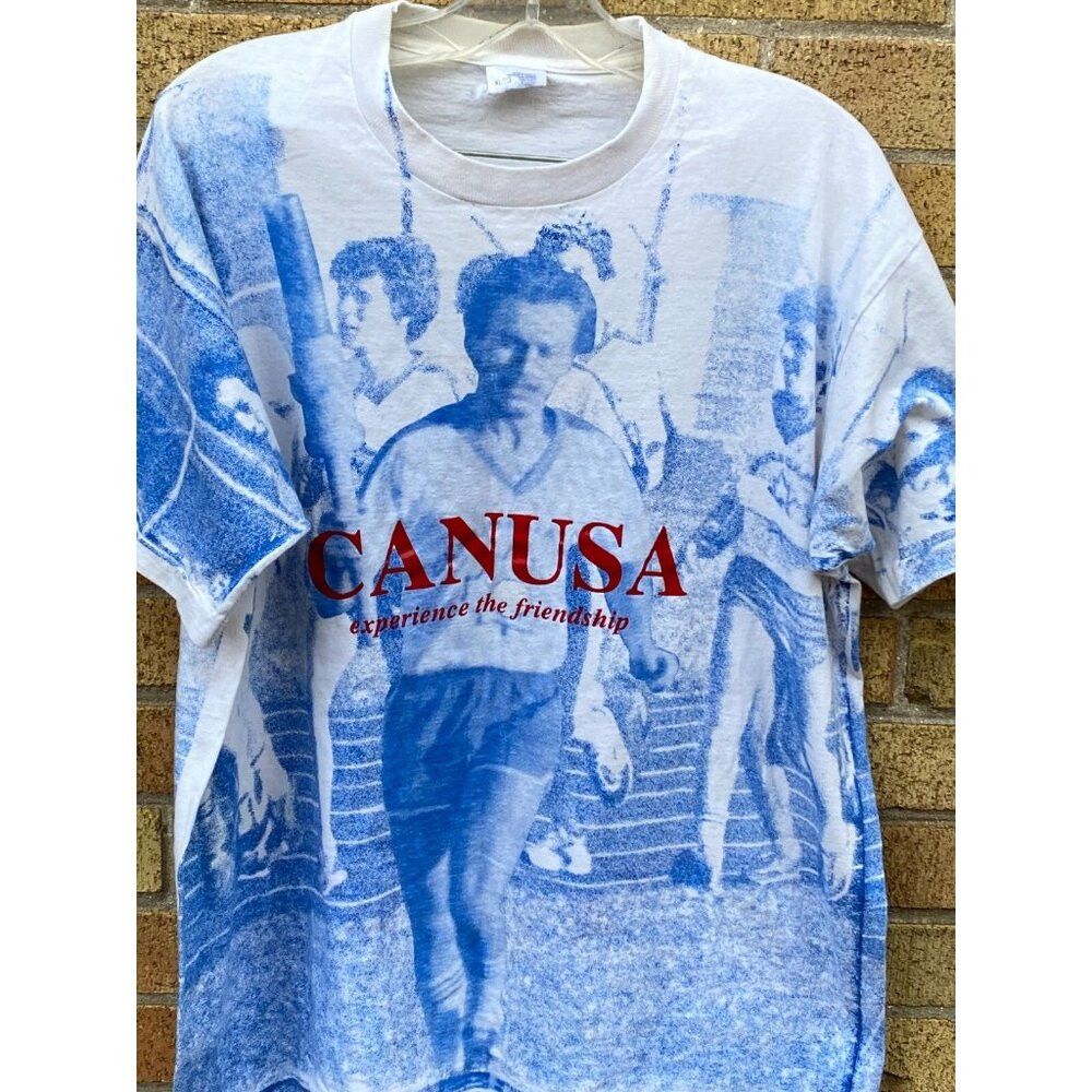 Fruit Of The Loom × Vintage Vintage 1993 CANUSA AOP Single Stitch T Shirt XL Canada Ame Size US XL / EU 56 / 4 - 3 Thumbnail