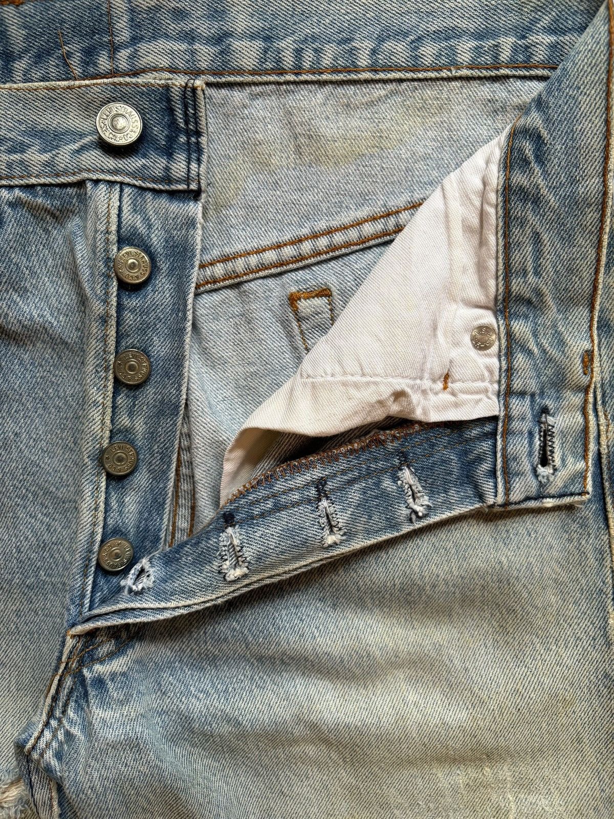 Levi's Vintage 70s Levis 501 Mud Wash Distressed Jeans Size US 28 / EU 44 - 3 Thumbnail
