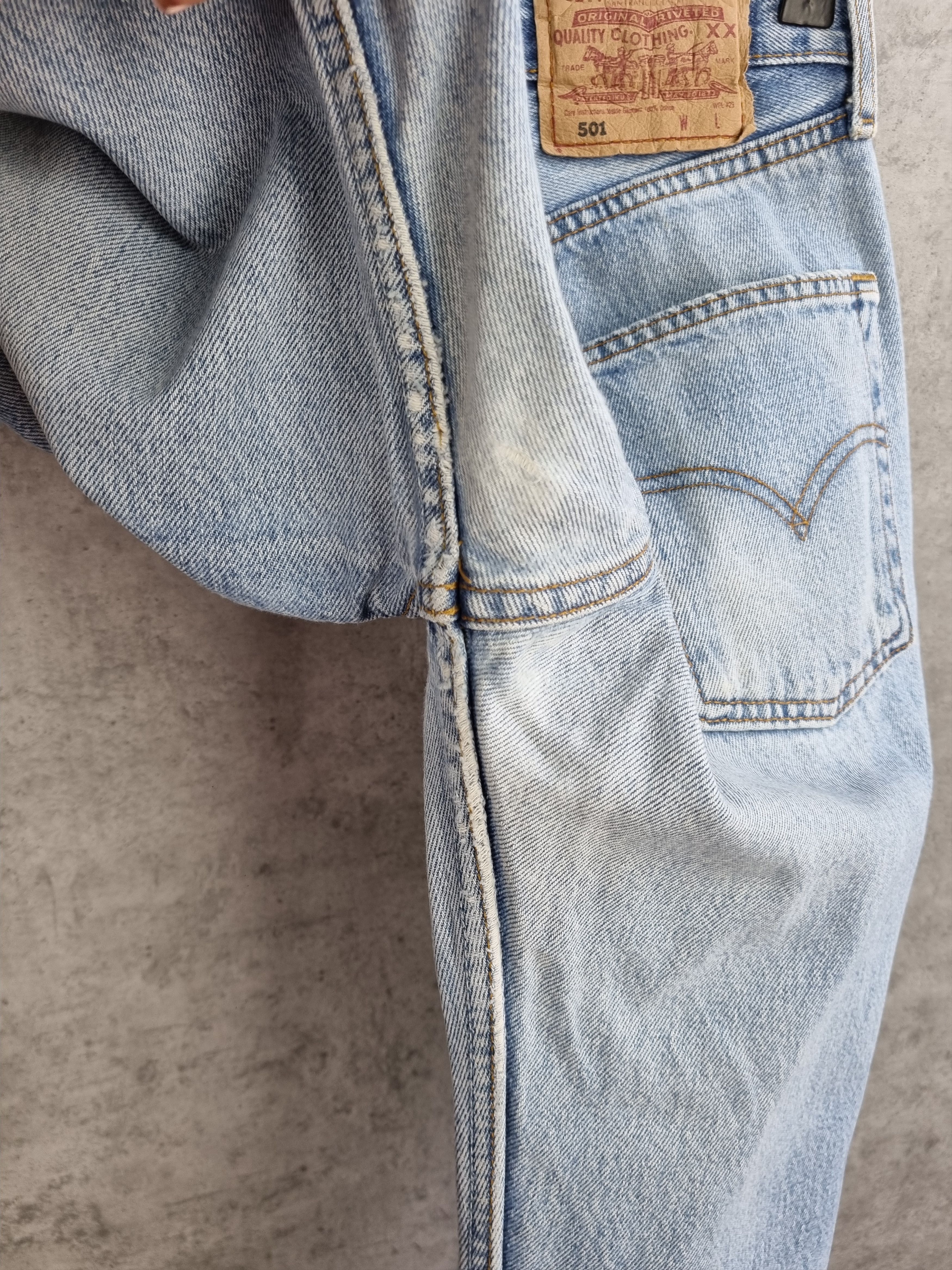 Levi's × Levi's Vintage Clothing × Vintage 95s Unique Blue Sky Faded in Time Levis 501 Beautiful Jeans Size US 31 - 19 Thumbnail