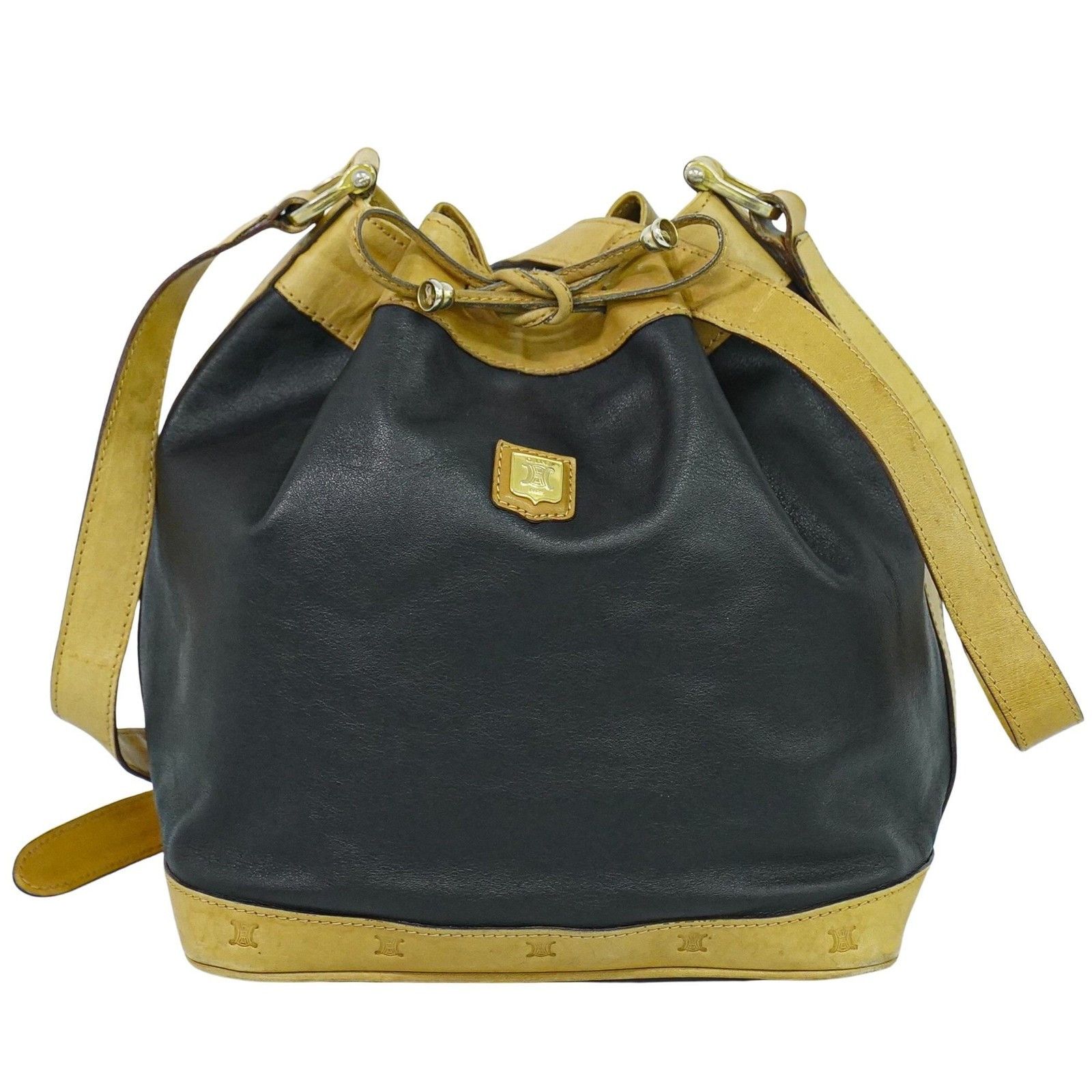 Celine Celine Triomphe Drawstring Bucket Bag Leather Size ONE SIZE - 1 Thumbnail