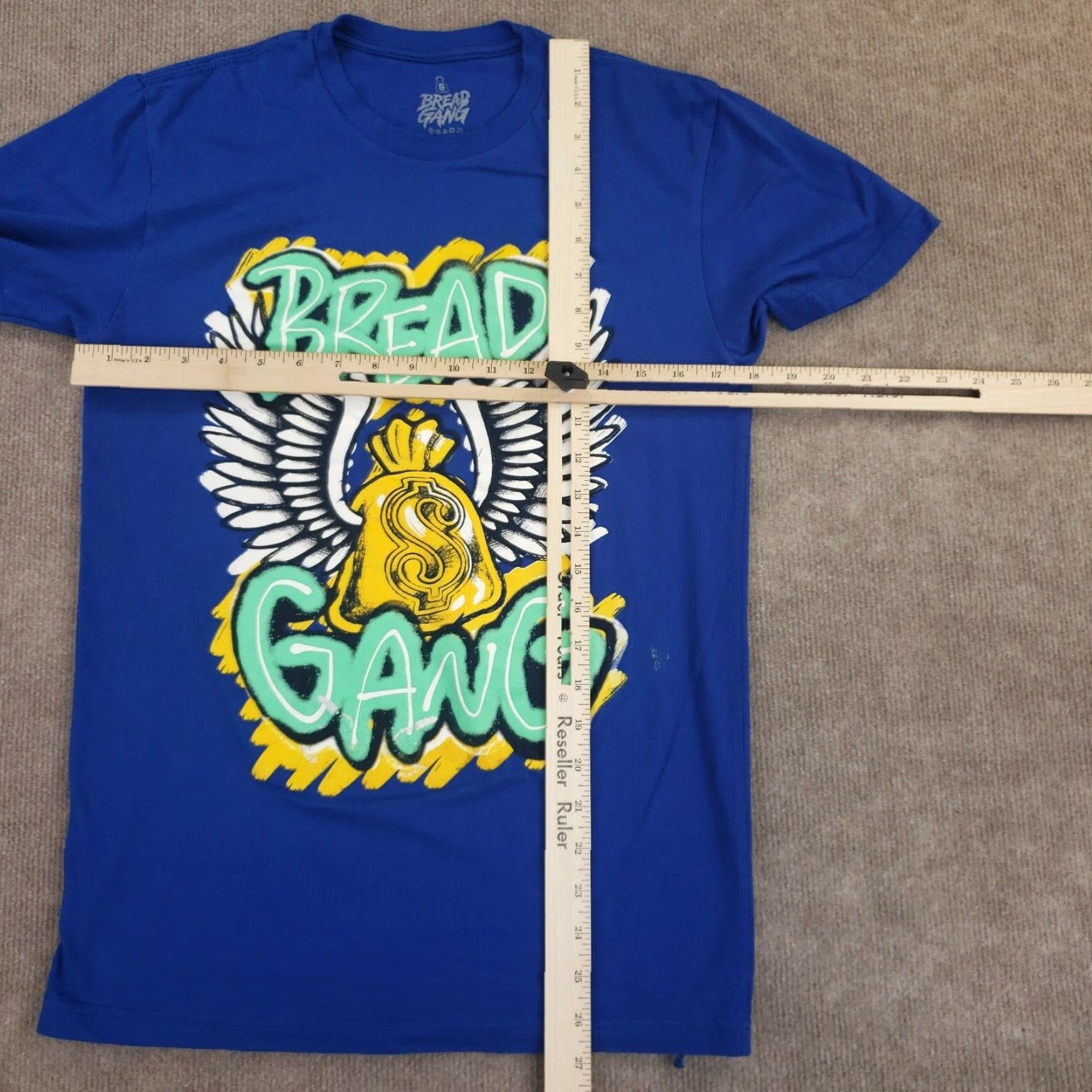 NANGA Bread Gang Mens Small Blue Money Graphic Short Sleeve Crew Neck T-Shirt Size US S / EU 44-46 / 1 - 3 Thumbnail