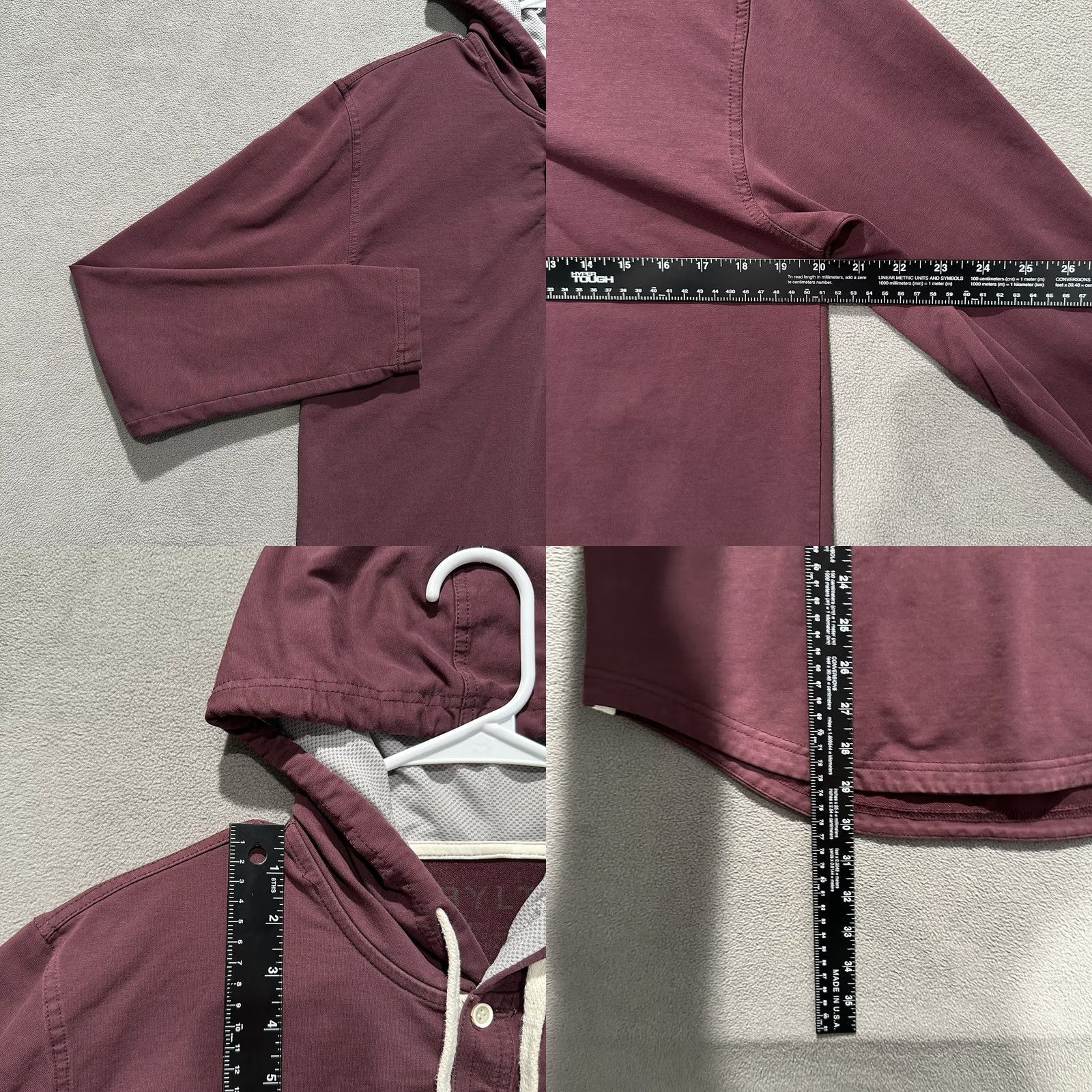 Vintage BYLT Hoodie Mens M Maroon Pullover Hooded Henley Cotton Stretch GUC Regular Size M Red Pants? Size US M / EU 48-50 / 2 - 8 Thumbnail