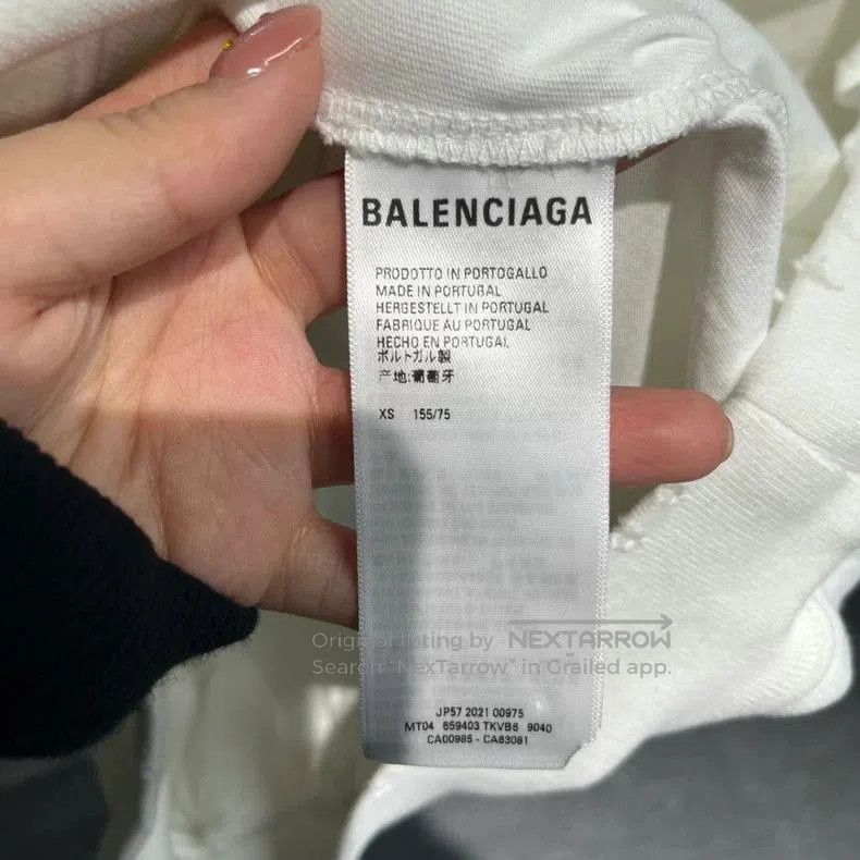 Balenciaga Balenciaga White Logo Distressed Sweatshirt. Size US XS / EU 42 / 0 - 4 Thumbnail