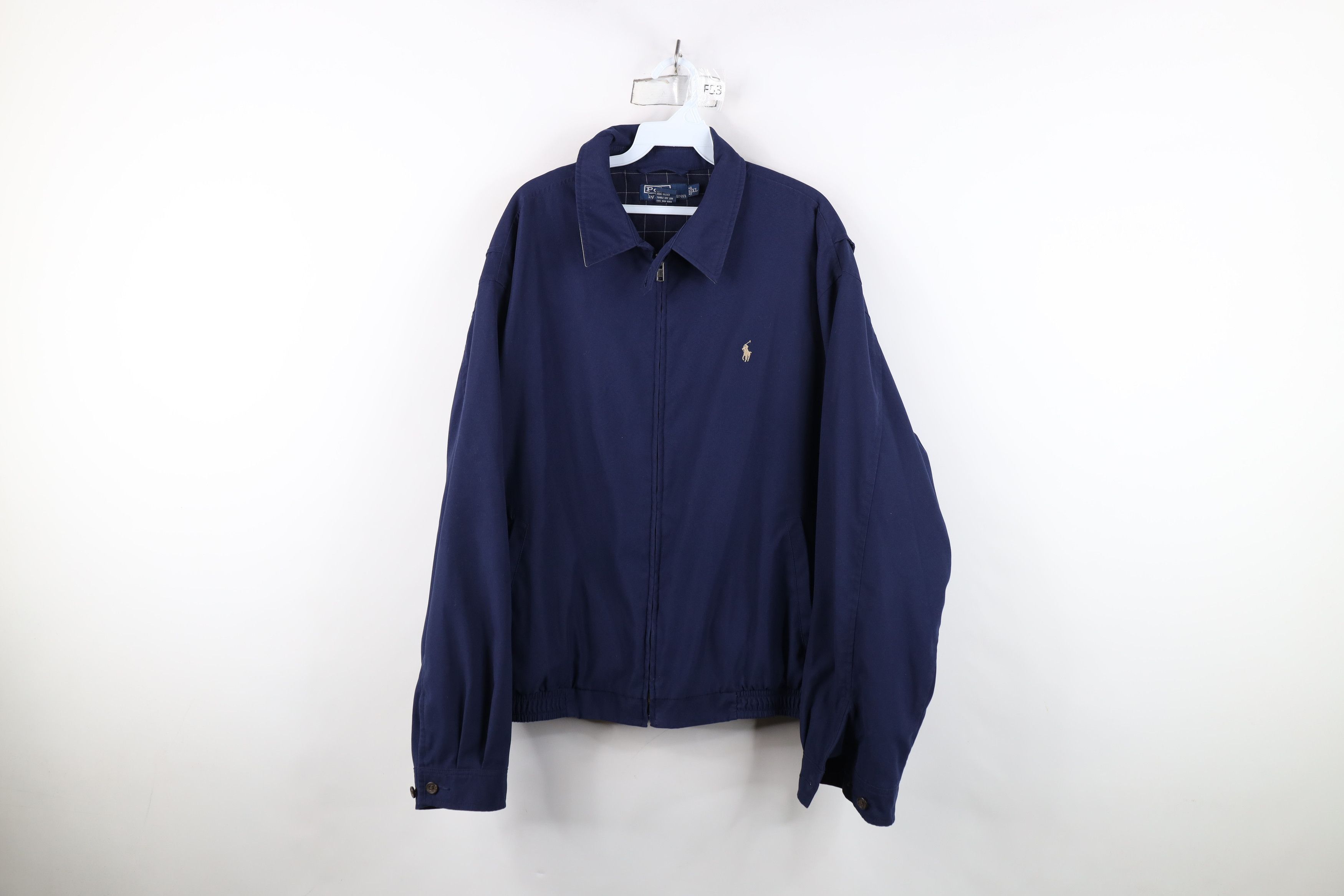 Ralph Lauren Vintage 90s Ralph Lauren Microfiber Bomber Jacket Navy Blue Size US XL / EU 56 / 4 - 1 Thumbnail