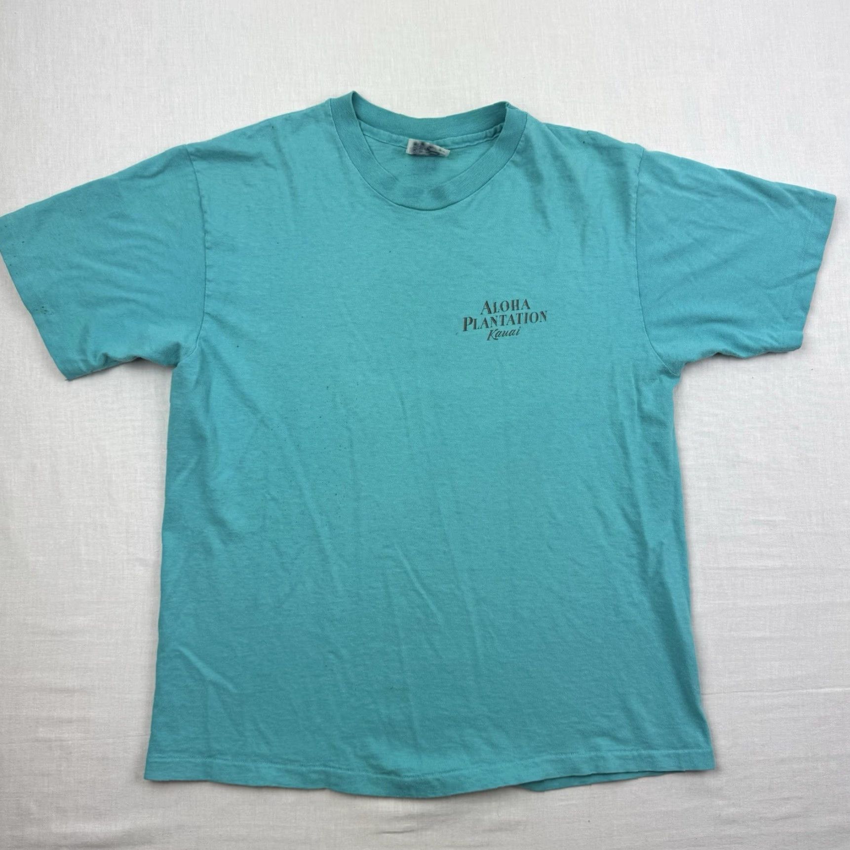 Hanes VINTAGE Hanes T-Shirt Island Nature 90s Kauai Hawaii Blue Adult Large Mens Short Sleeve Crew Neck Shirt 1990s 90s theme Size US L / EU 52-54 / 3 - 5 Thumbnail