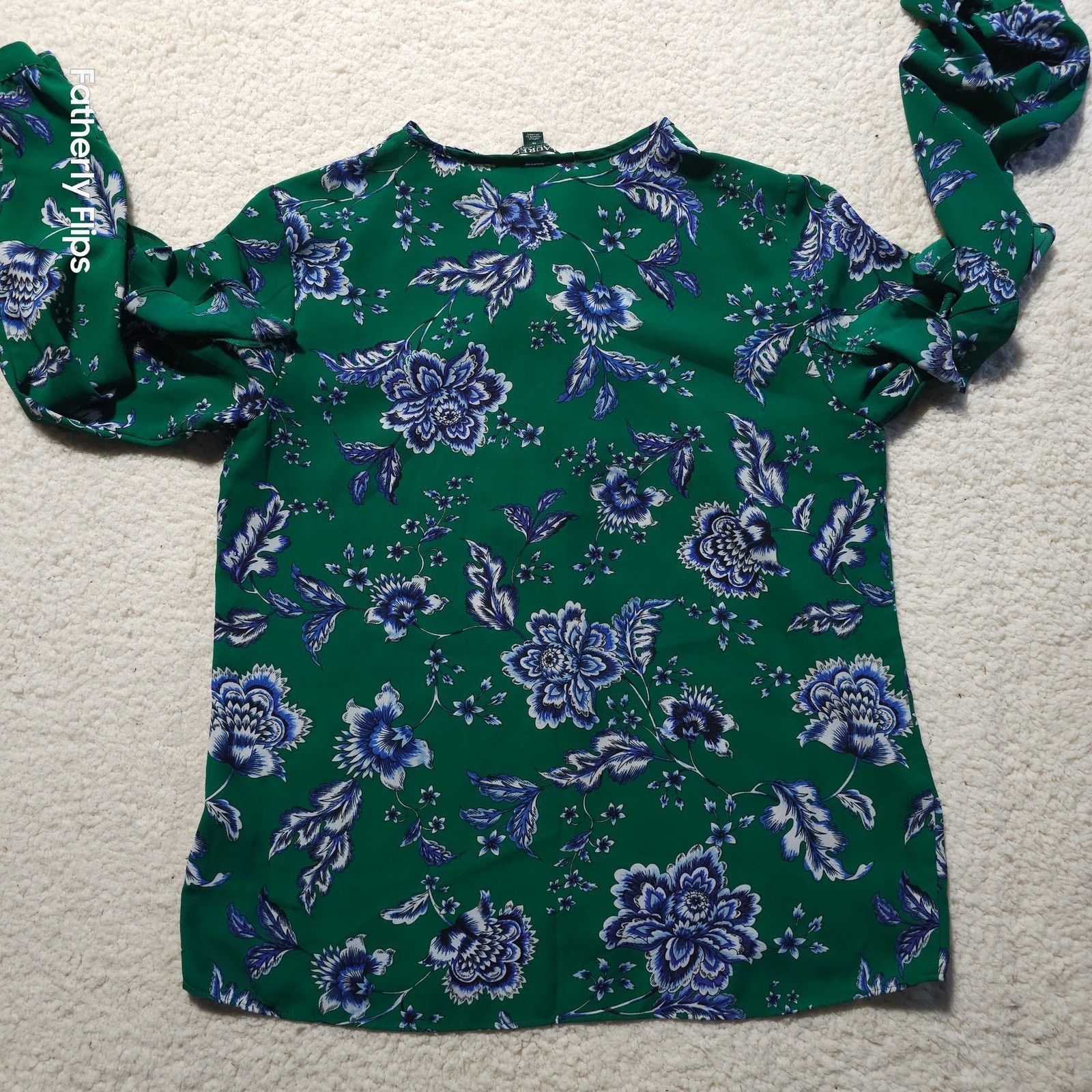 Ralph Lauren Lauren Ralph Lauren Green Blue Floral Ruffle Blouse M Size M / US 6-8 / IT 42-44 - 11 Thumbnail