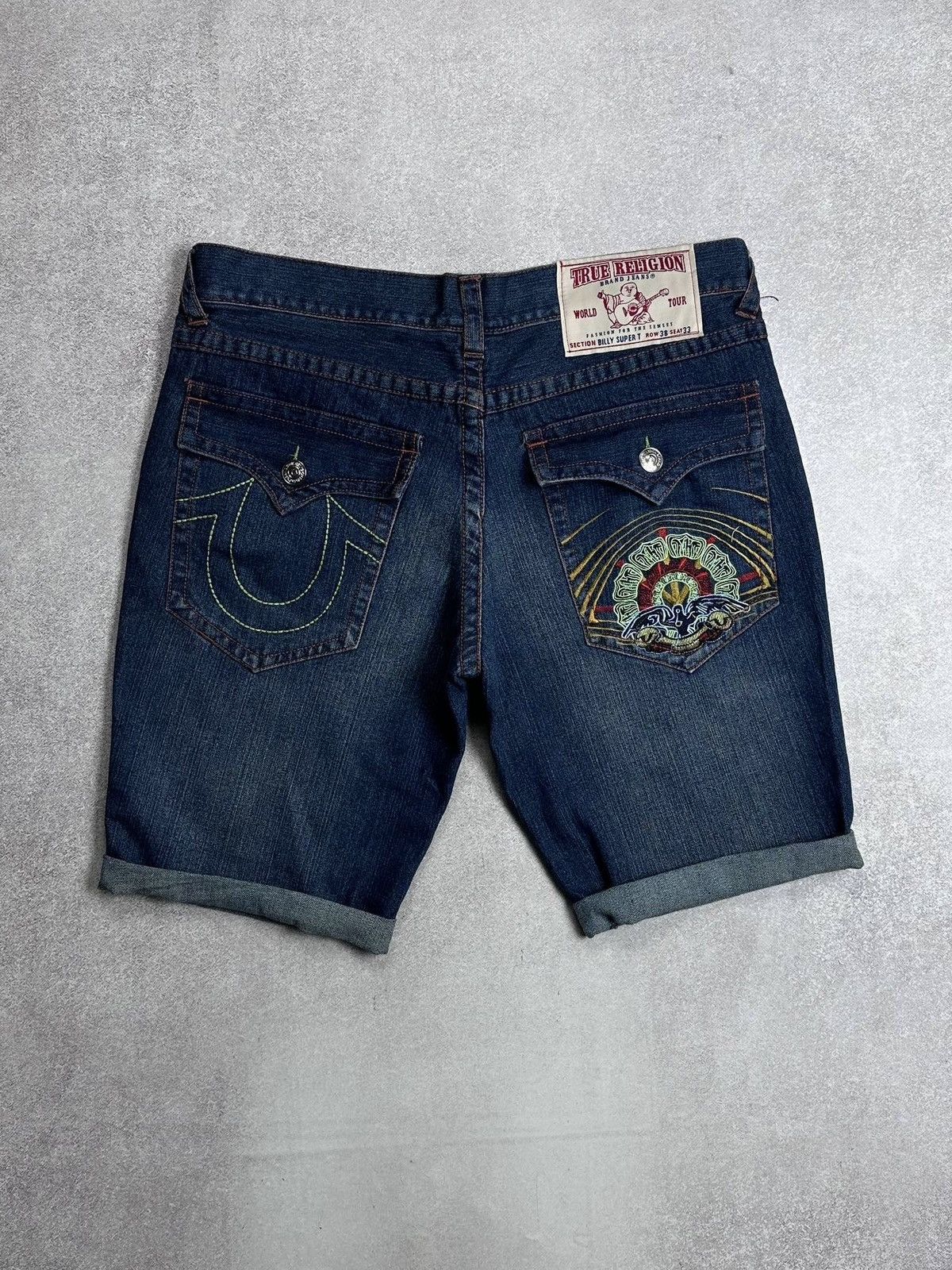 True Religion Vintage NWT True Religion Embroidery Denim Shorts Rare 38 Size US 38 / EU 54 - 1 Thumbnail